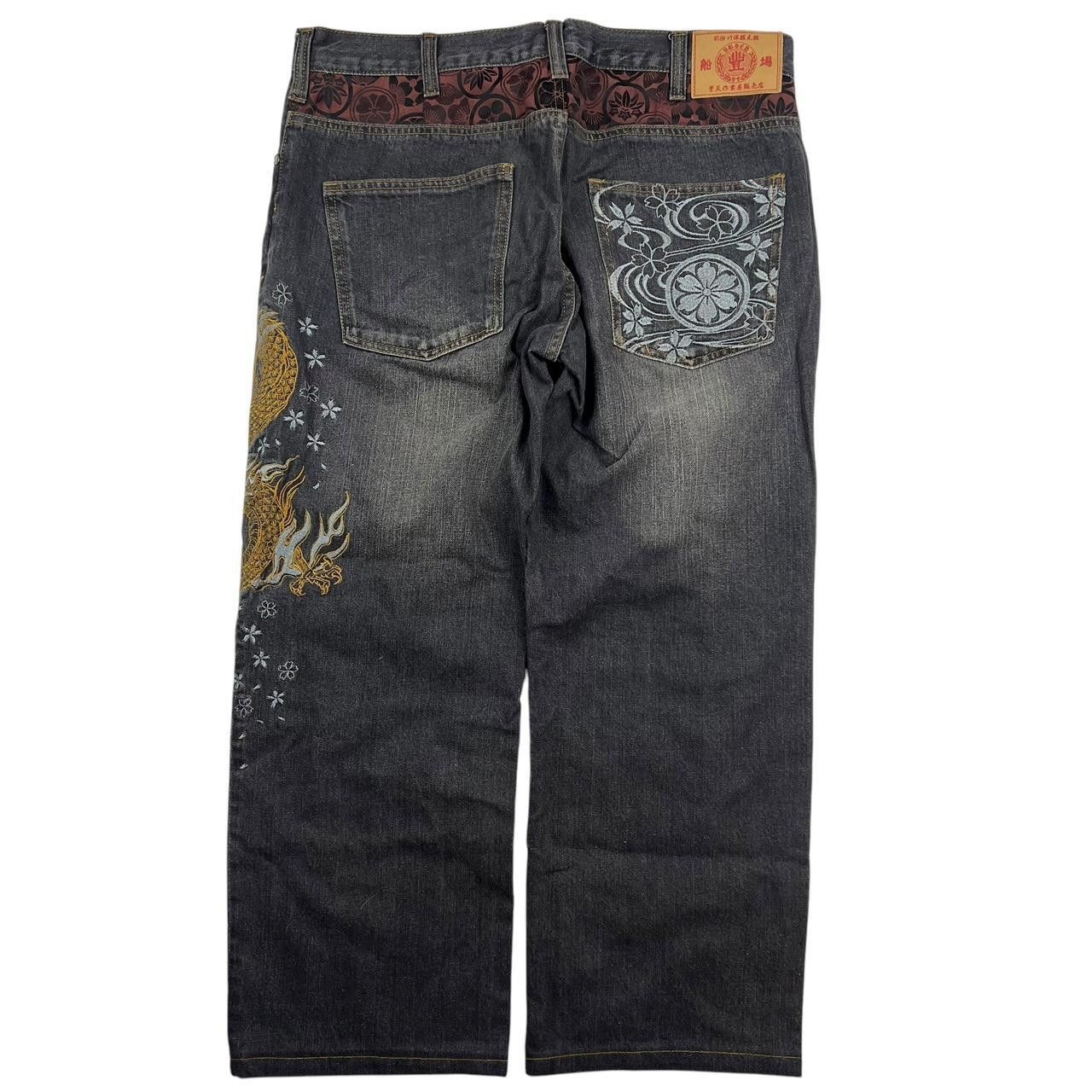 Japanese Brand Vintage Embroidered Dragon Japanese Denim Jeans - Waist: 37 Size US 37 - 7 Thumbnail