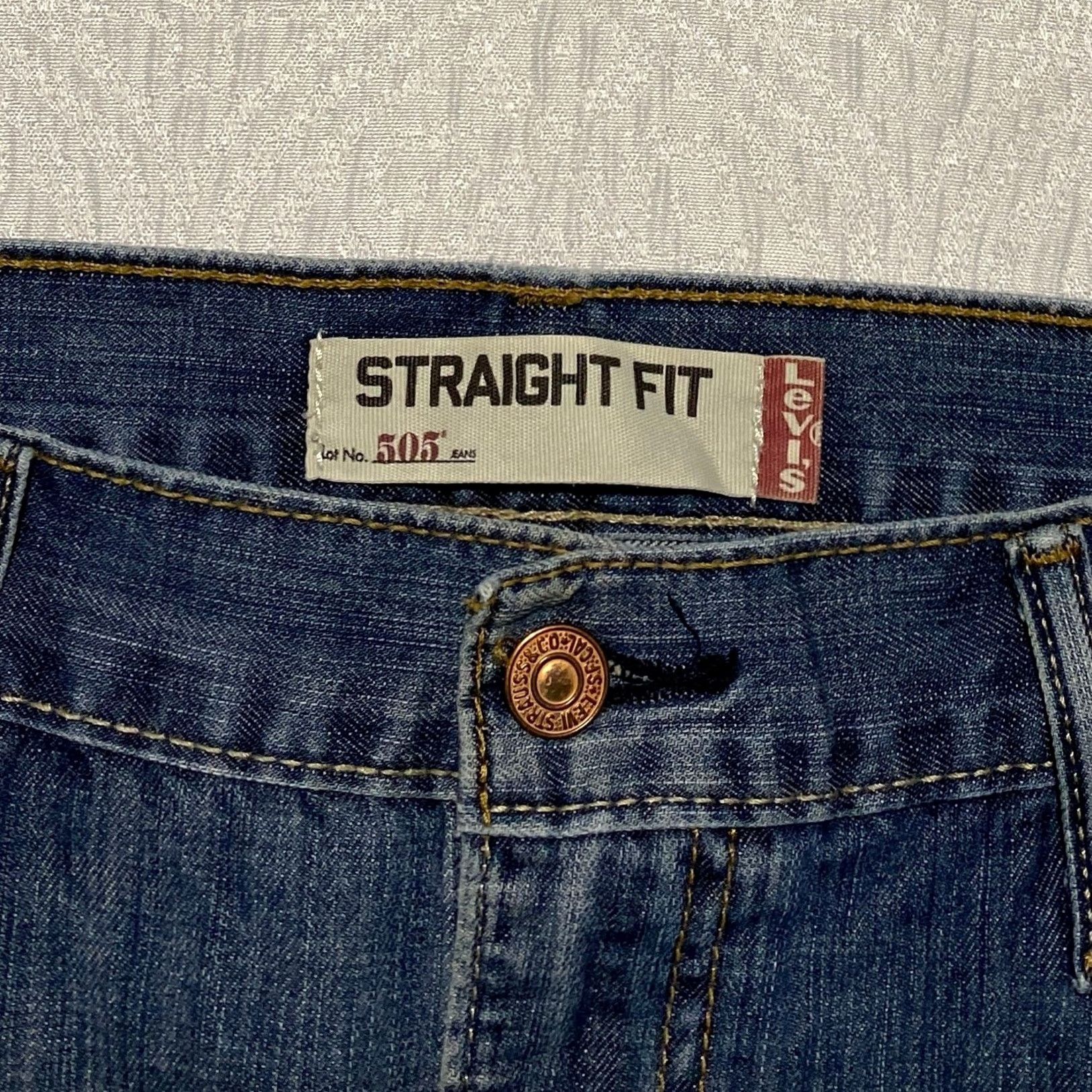 Levi's Levi's 505 Straight Fit Jeans 34x30 Blue Denim Pants Size US 34 / EU 50 - 3 Thumbnail
