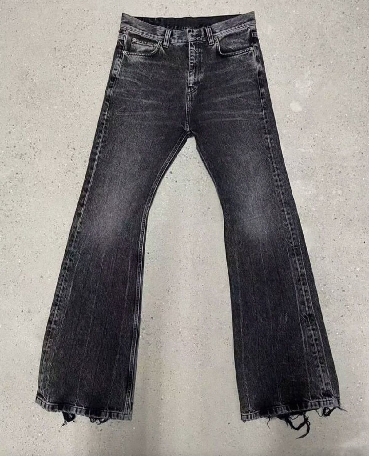 Other Acid Wash Flare Denim – Vintage Style Washed-Out Wide Leg Size US 36 / EU 52 - 8 Thumbnail