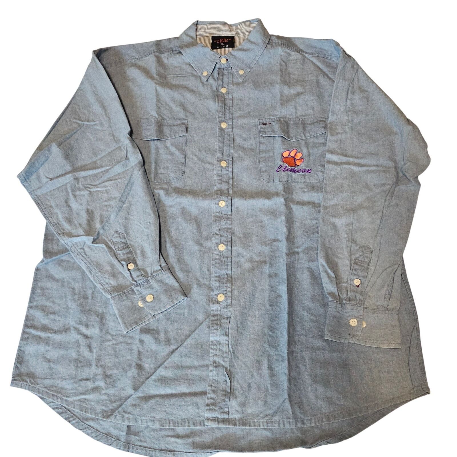 Vintage Sports Line Clemson Tigers Embroidered Logo Button Shirt XL Size US XL / EU 56 / 4 - 1 Thumbnail