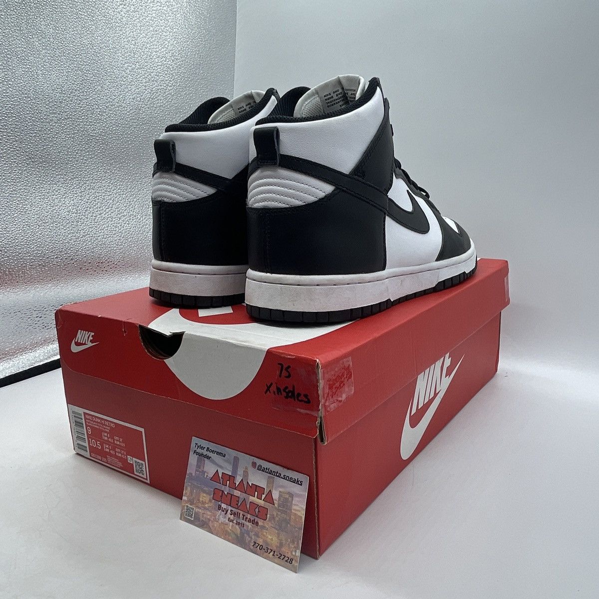 Nike Dunk high black white Size US 9 / EU 42 - 5 Thumbnail