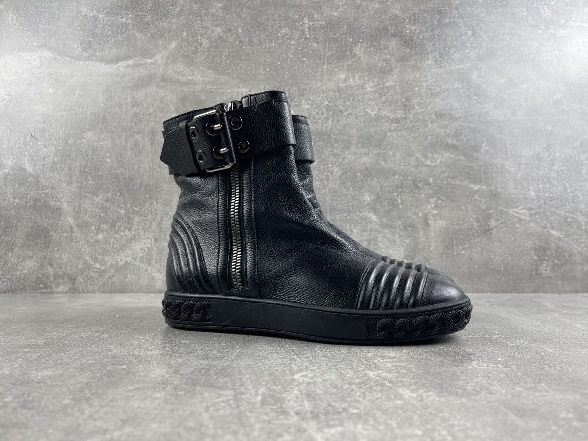 Casedei Casadei Italy Black Leather Moto Inspired Ankle Boots Size US 7.5 / IT 37.5 - 2 Thumbnail