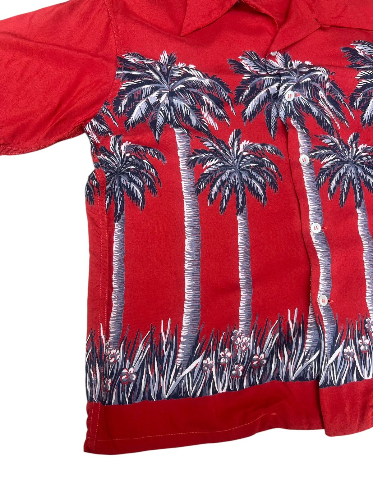 Aloha McCoy Sportswear Palm Trees 100% Rayon Hawaiian Shirt