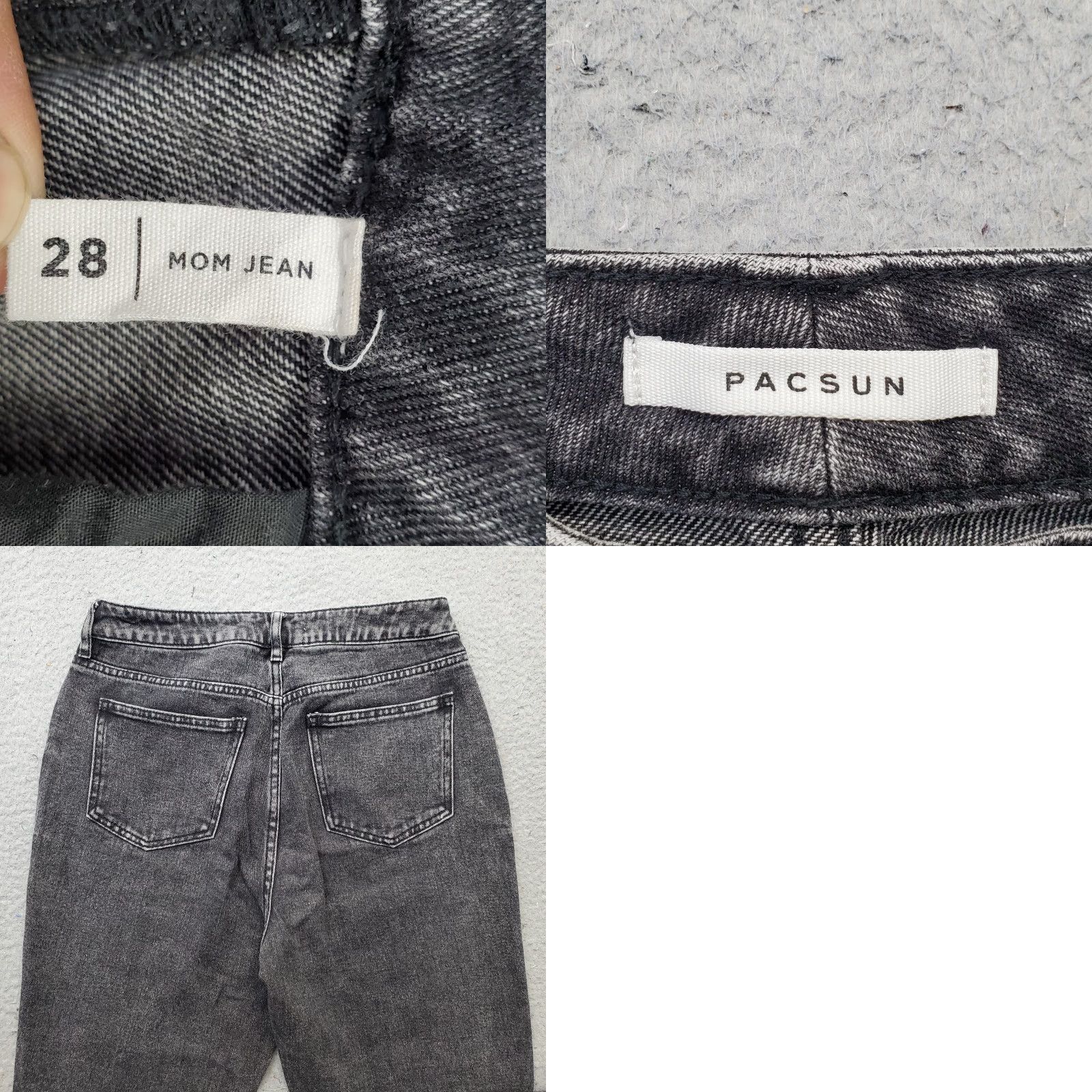 Pacsun PacSun Mom Jeans Womens 28 Black Denim Stretch Dark Wash Whiskered Straight Leg Jeans Womens 28 Black PacSun Mom Jeans Size 28" / US 6 / IT 42 - 8 Thumbnail