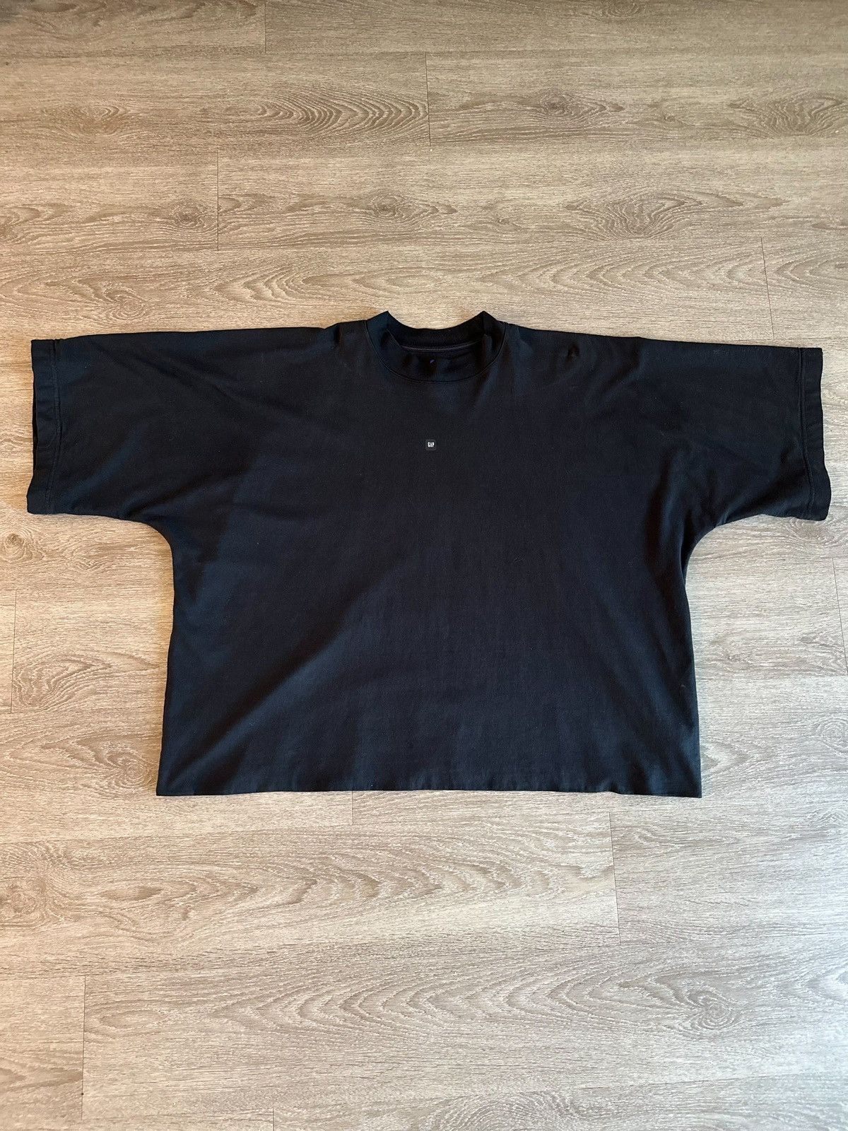 image of Yeezy Gap Balenciaga No Seam Logo Tee in Black, Men's (Size Large)