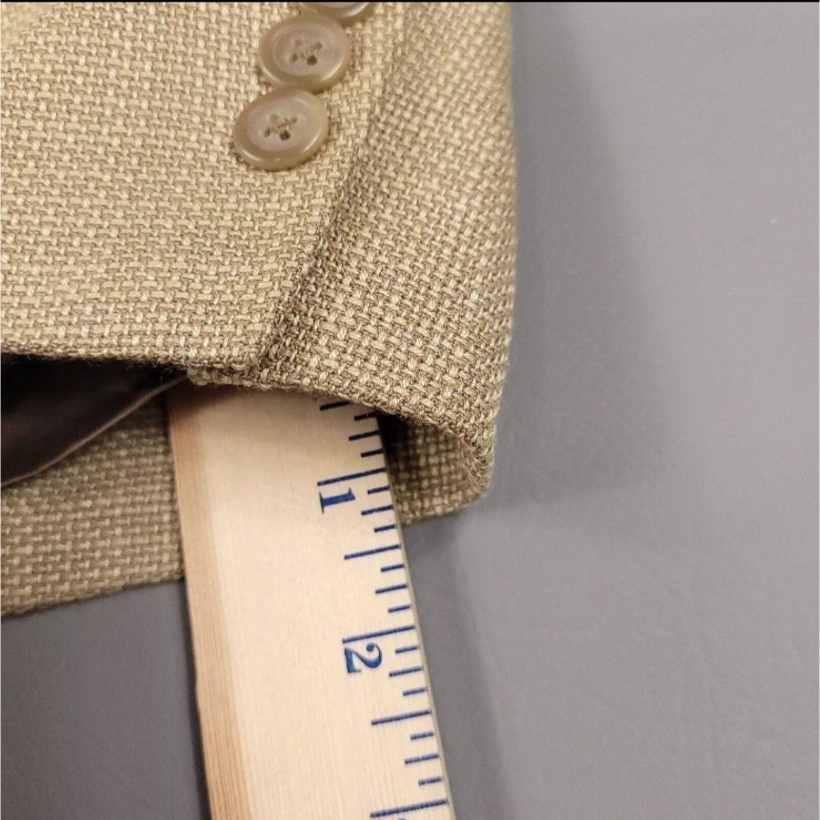 Chaps Chaps Blazer Mens 42R Tan Silk Basketweave Sport Coat Size 42R - 10 Thumbnail