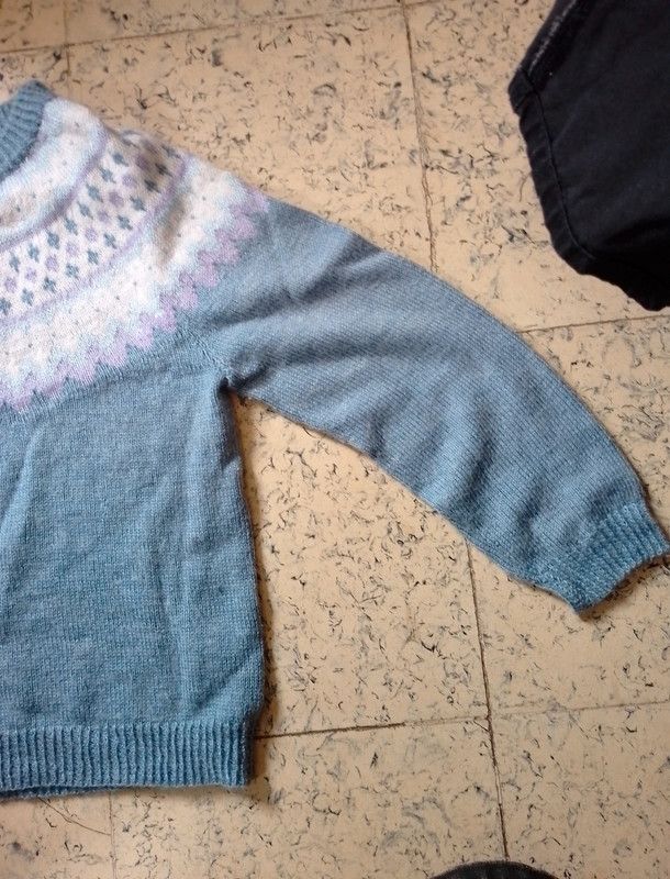 Vintage Cardigan Vintage light blue and white Size US M / EU 48-50 / 2 - 2 Thumbnail