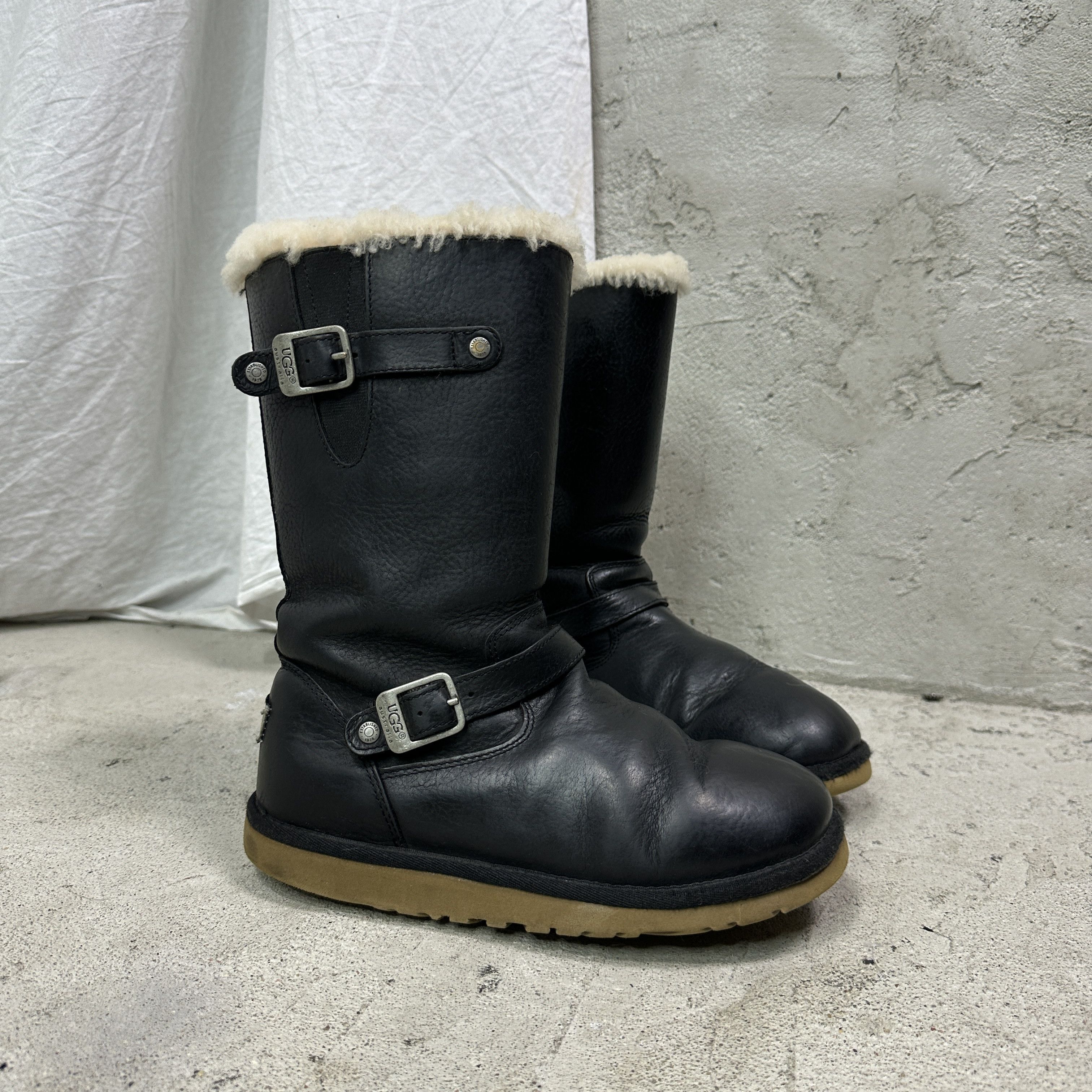 Ugg Vintage Avant Garde Leather Bluckled UGG Boots Y2K Size US 5 / IT 35 - 3 Thumbnail