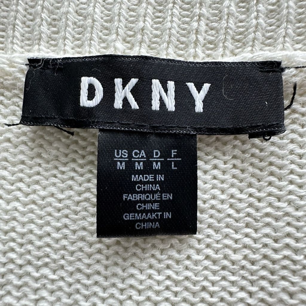 DKNY DKNY White Cotton Open Cardigan Size Medium Zipper Detail Size M / US 6-8 / IT 42-44 - 5 Thumbnail