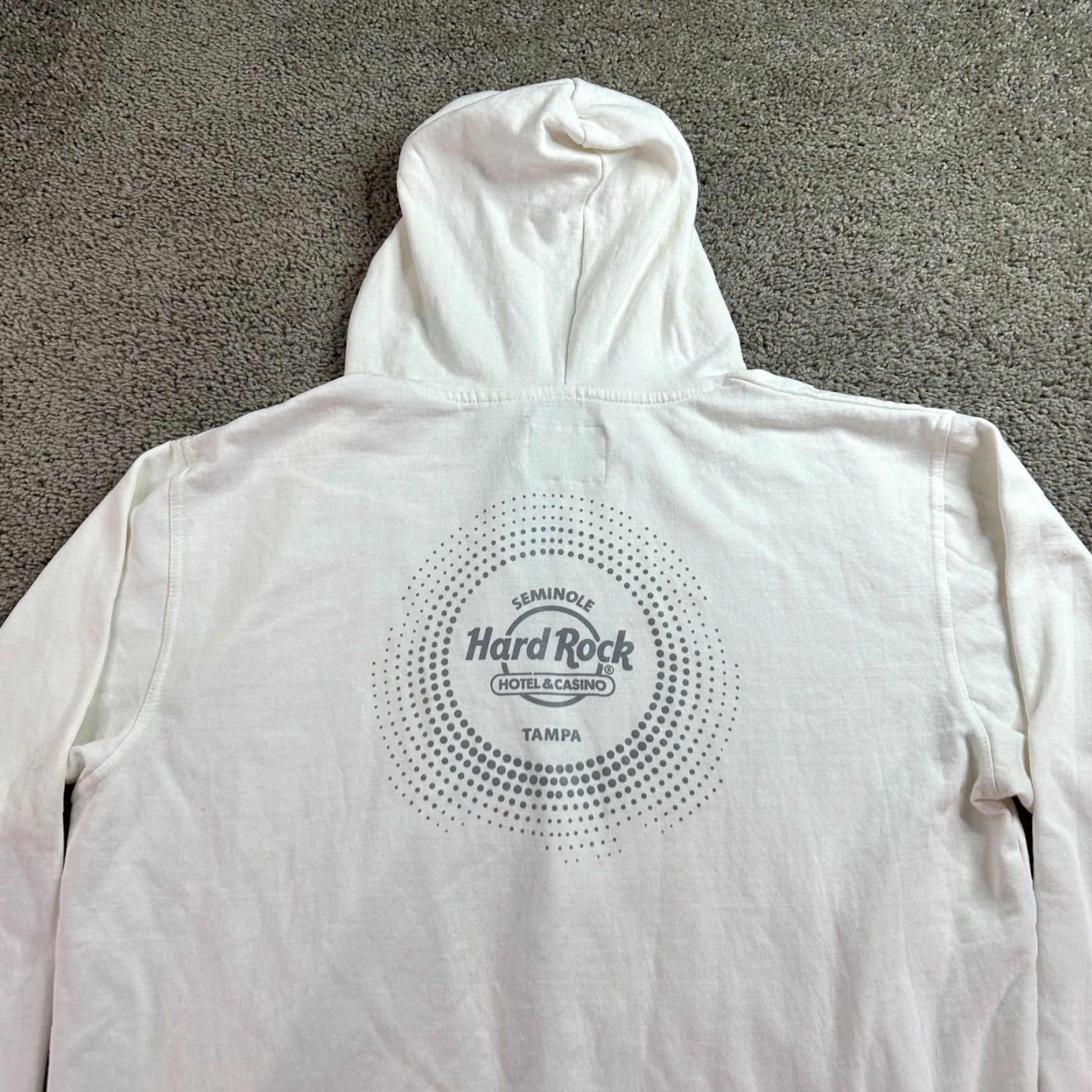 Hard Rock Cafe Hard Rock Seminole Casino Hoodie Mens XL White Gray Tampa Sweatshirt FLAW Size US XL / EU 56 / 4 - 3 Thumbnail