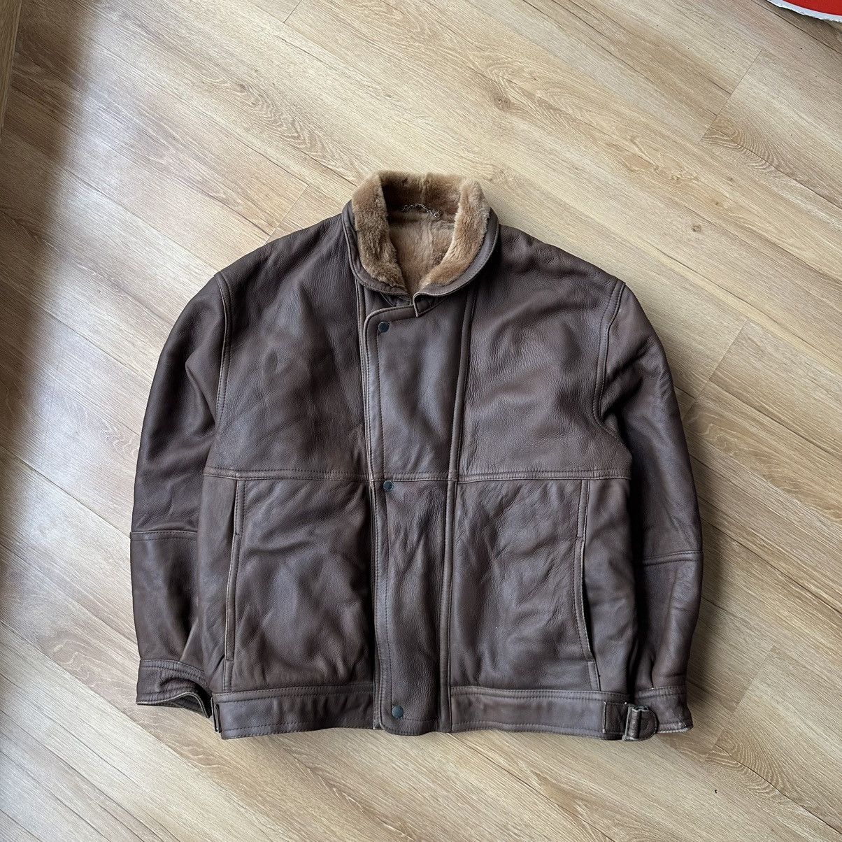 Vintage Sheepskin Shearling Nappa Leather Jacket Aviator