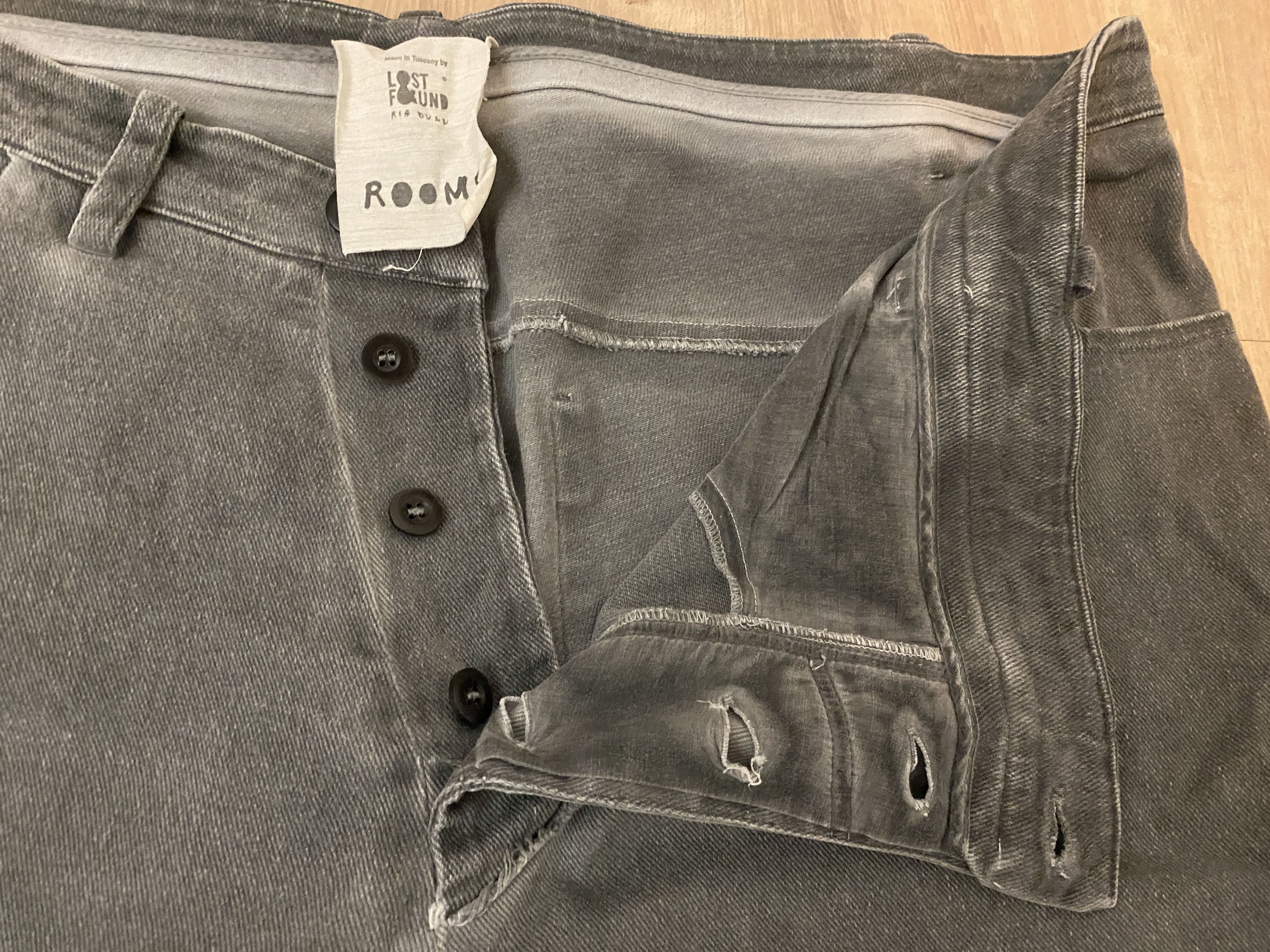 Lost & Found Ria Dunn Lost & Found Ria Dunn Rooms XL Gray Bias cut frayed denim Size US 38 / EU 54 - 3 Thumbnail