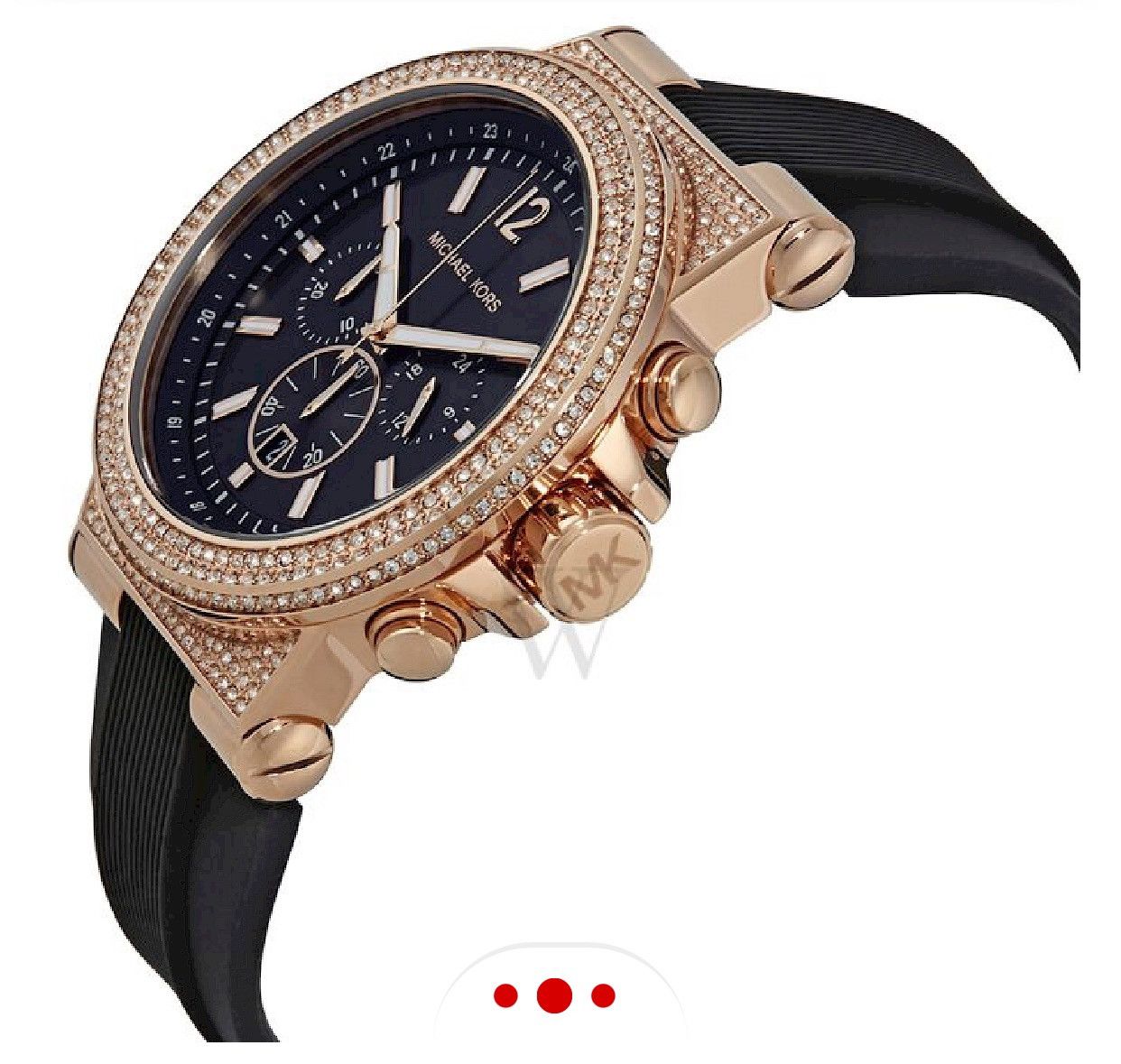 Michael Kors Women's Dylan Chronograph Rubber Black Dial Size ONE SIZE - 2 Thumbnail
