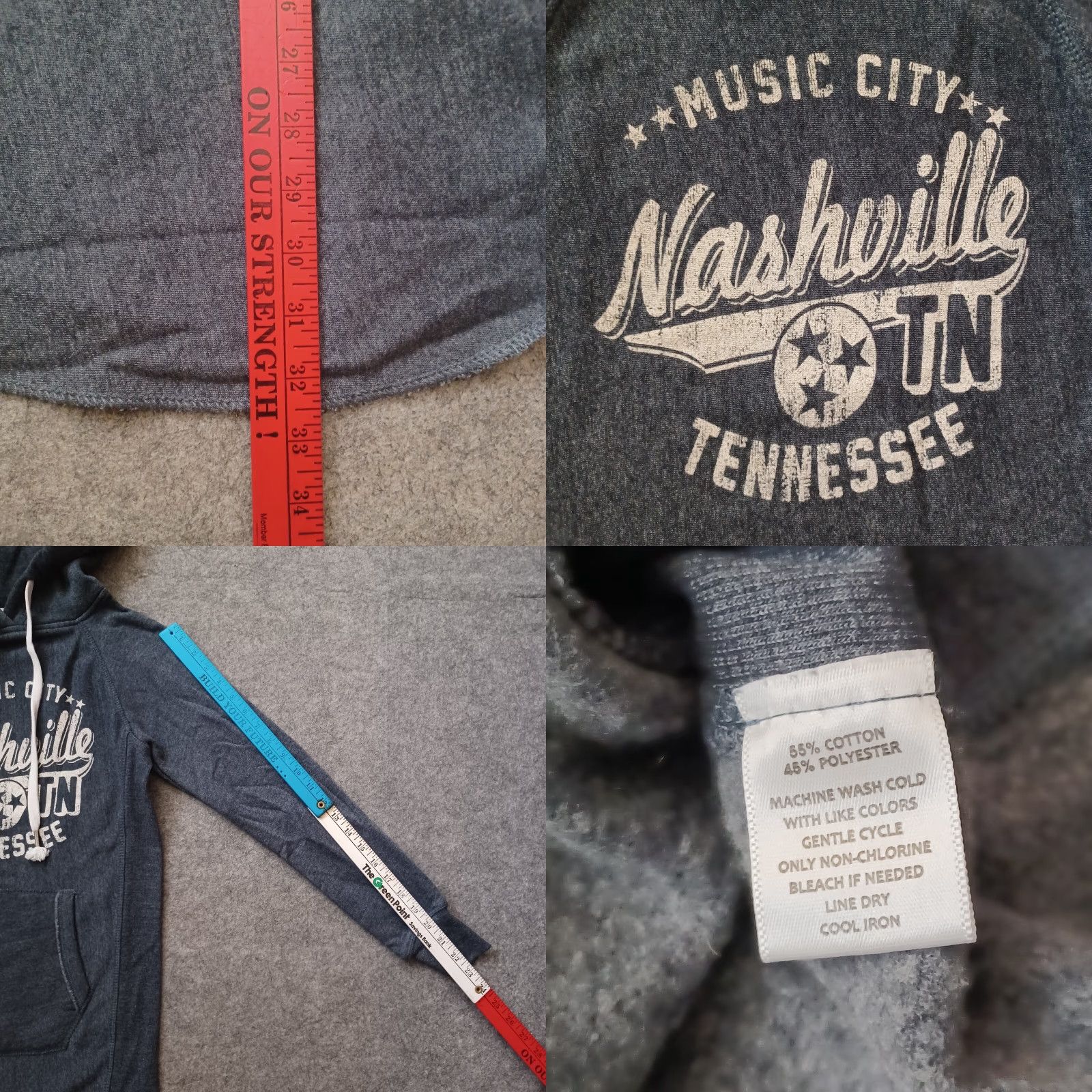 Vintage MV Sport Nashville Tennessee Music City Hoodie Sweater Dress Womens S Gray Long Sleeve Size S / US 4 / IT 40 - 8 Thumbnail