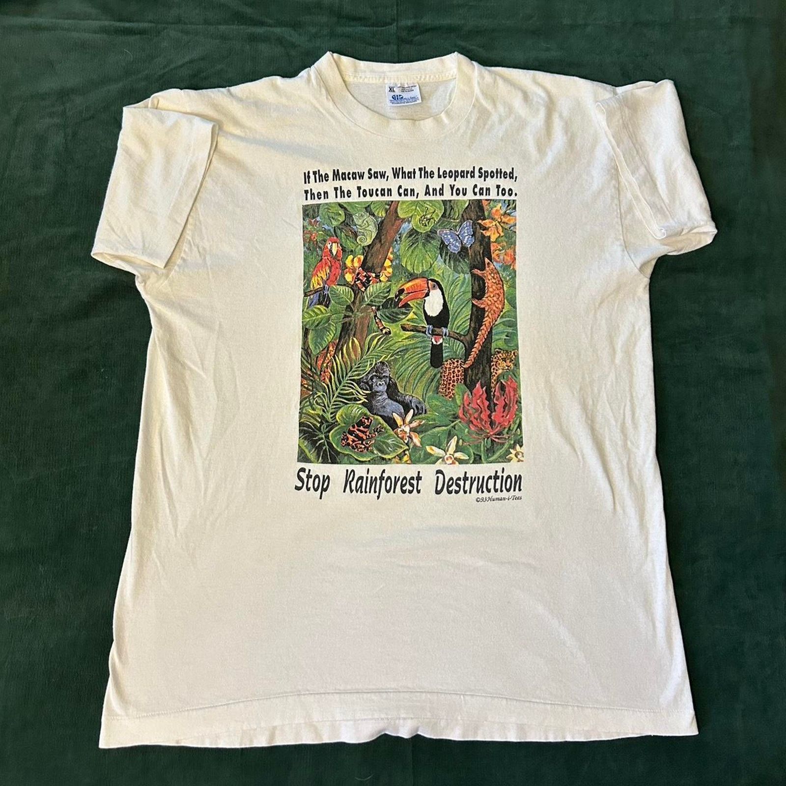 1990s stop rainforest destruction t shirt