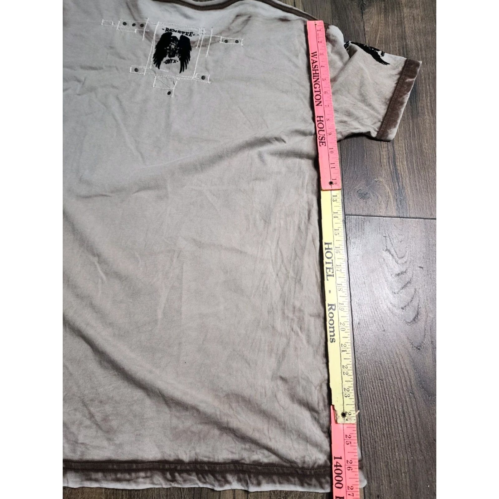 Gloverall VINTAGE Remetee Gothic Skull Raven Cross T-Shirt Mens L Brown All Over Print Distressed Size US L / EU 52-54 / 3 - 2 Thumbnail