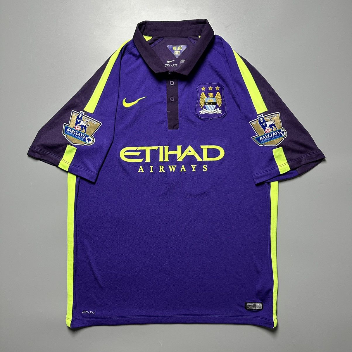 Nike MAN CITY NIKE 2014/2015 FOOTBALL THIRD JERSEY #10 DZEKO Size US XL / EU 56 / 4 - 2 Thumbnail