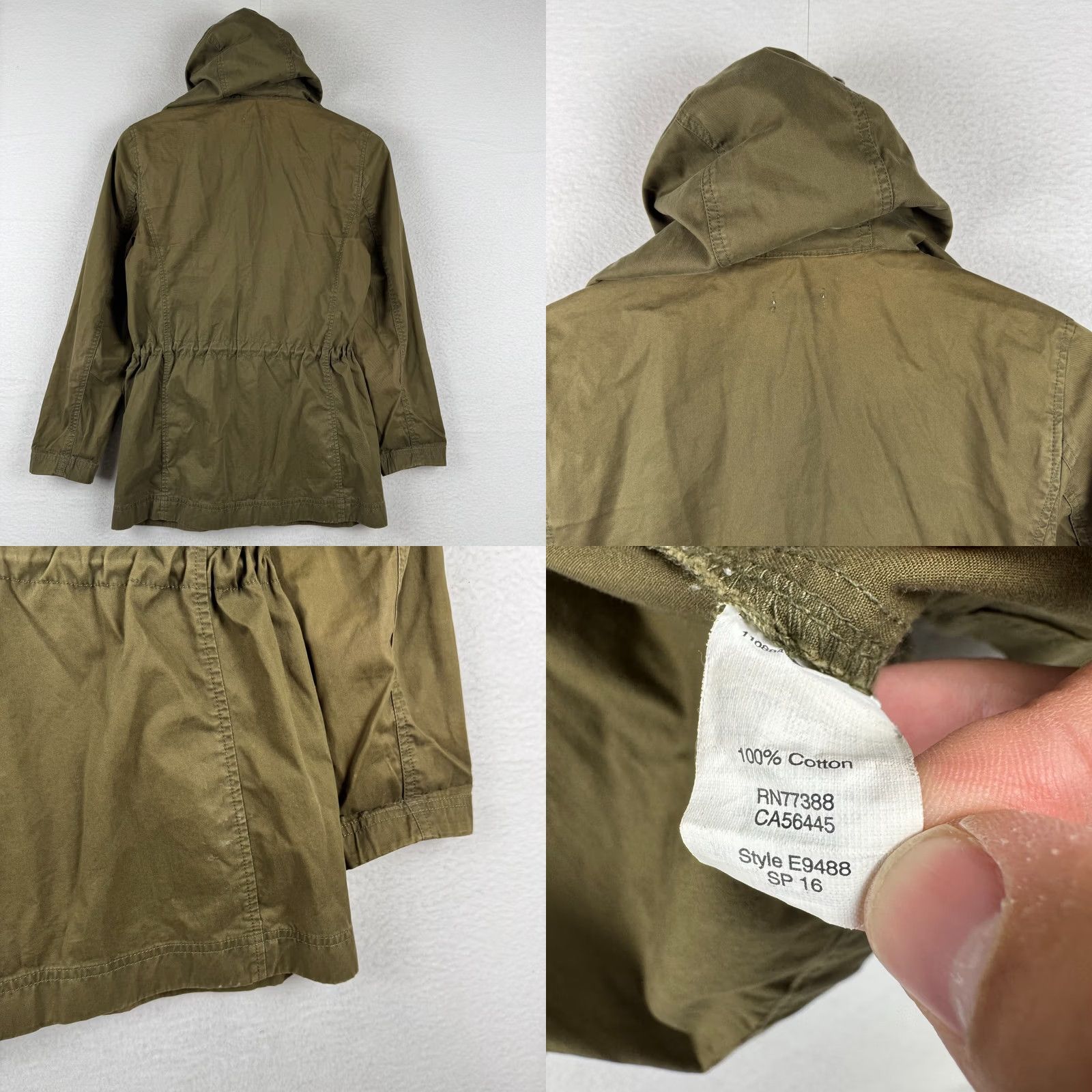 J.Crew J.CREW Jacket Women XS Military Hooded Green Canvas Fatigue Military Jacket Size XS / US 0-2 / IT 36-38 - 8 Thumbnail