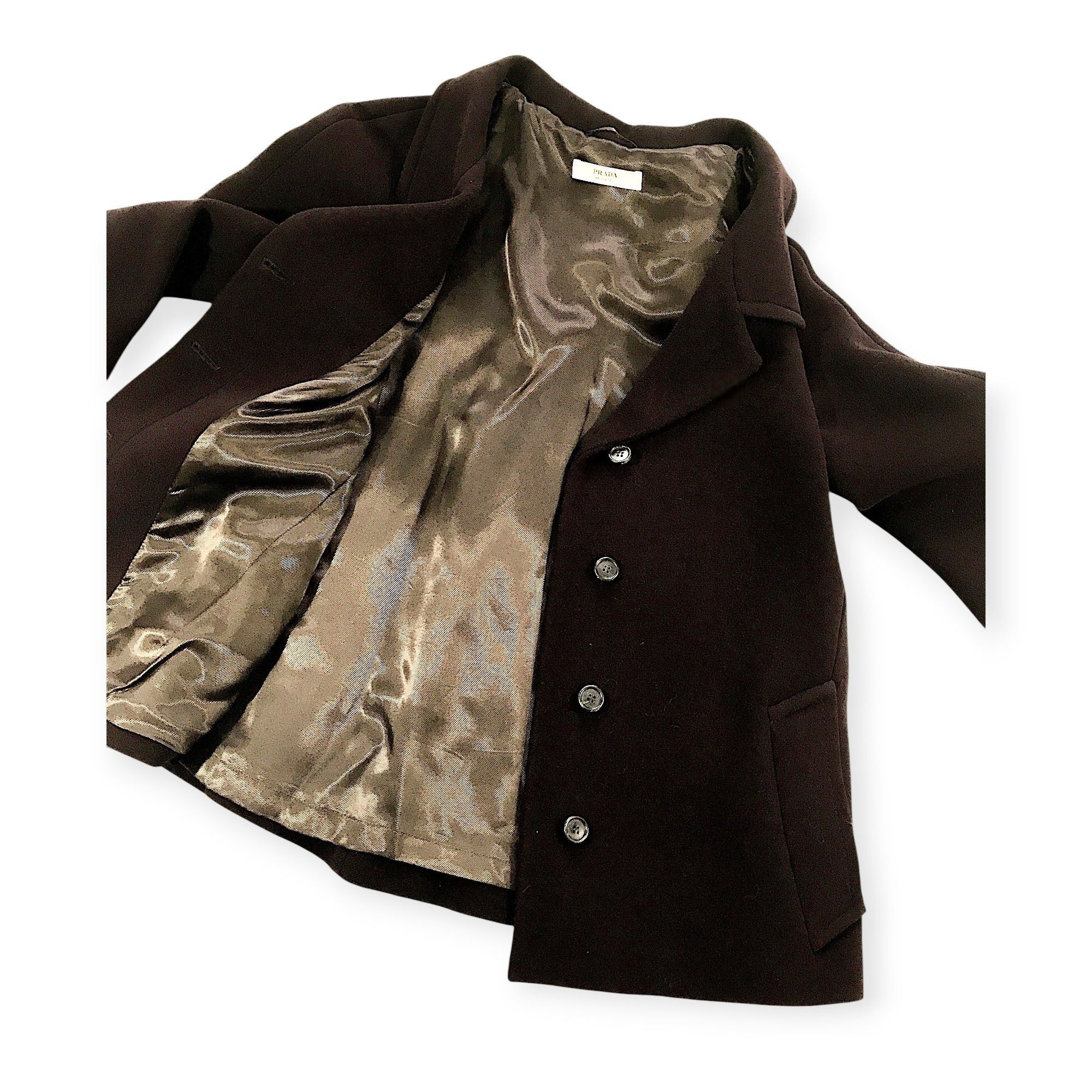 Prada Prada Wool Blend Swing Coat Jacket IT44 Burgundy Brown Made Size M / US 6-8 / IT 42-44 - 7 Thumbnail