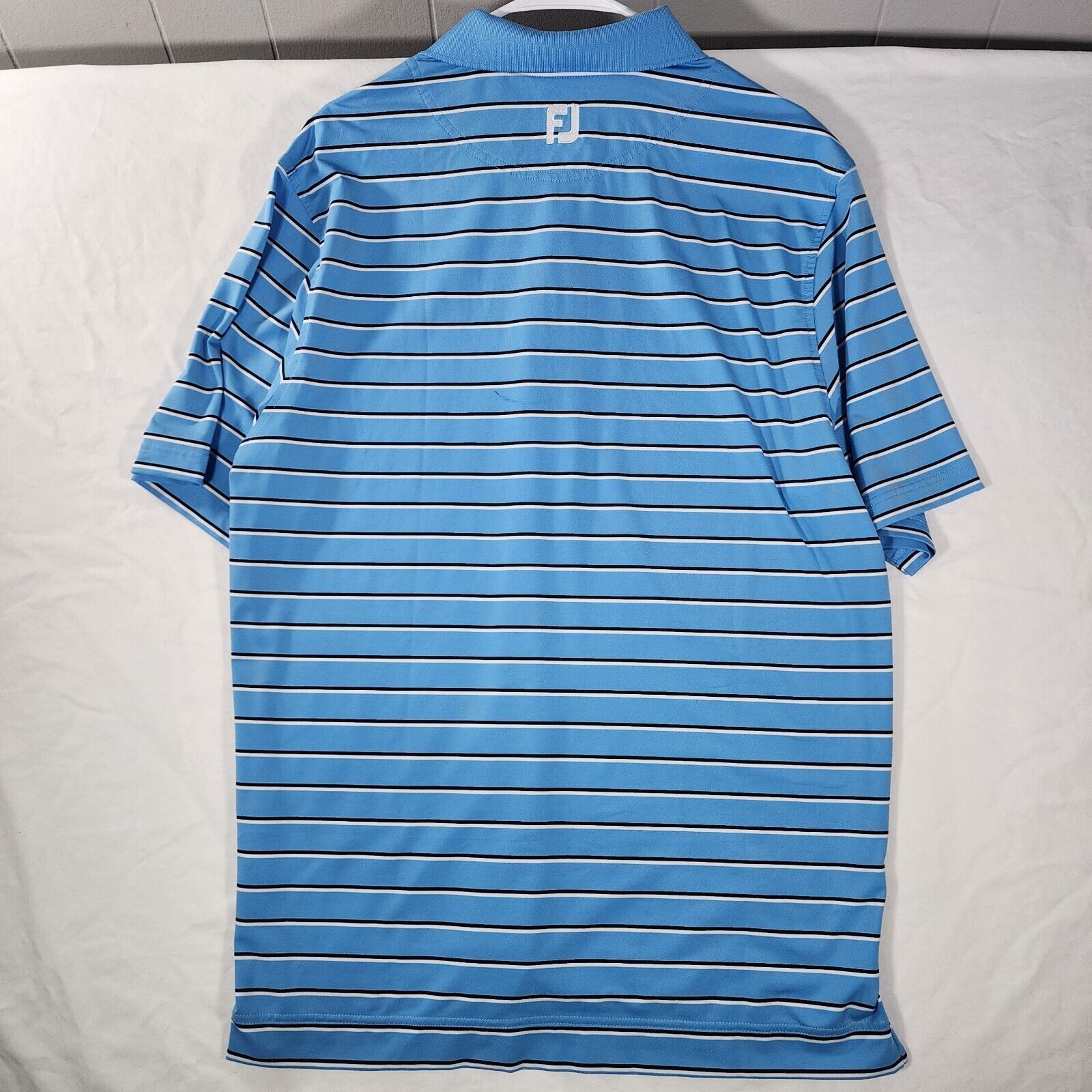Footjoy FootJoy M Blue, Black, and White Stripped Polo Golf Shirt Size US M / EU 48-50 / 2 - 2 Thumbnail