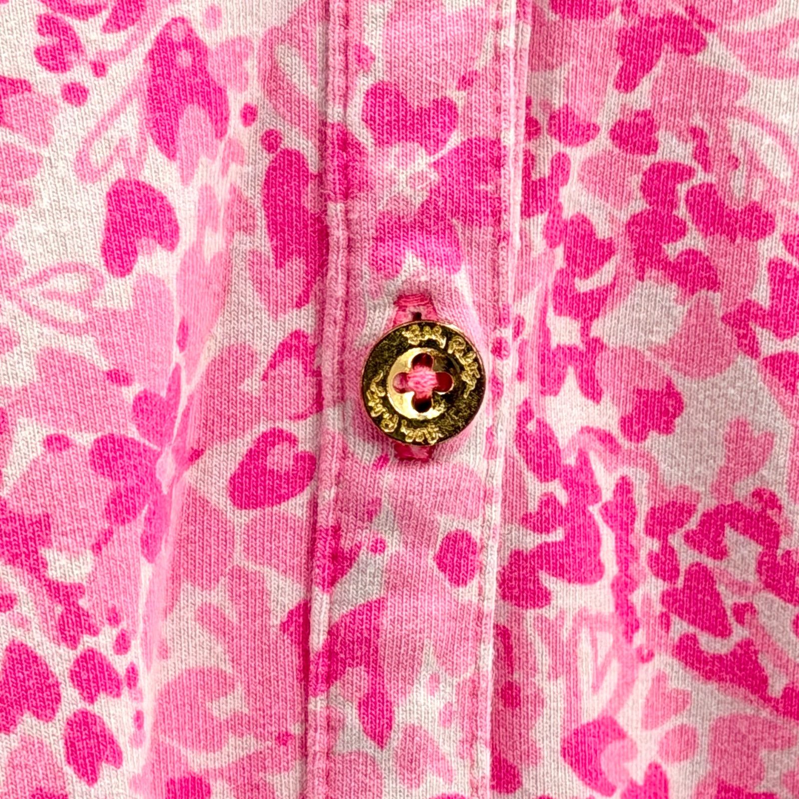 Lilly Pulitzer Lilly Pulitzer Pink Floral Heart Print Jersey Knit Romper Size 27" / US 4 / IT 40 - 3 Thumbnail