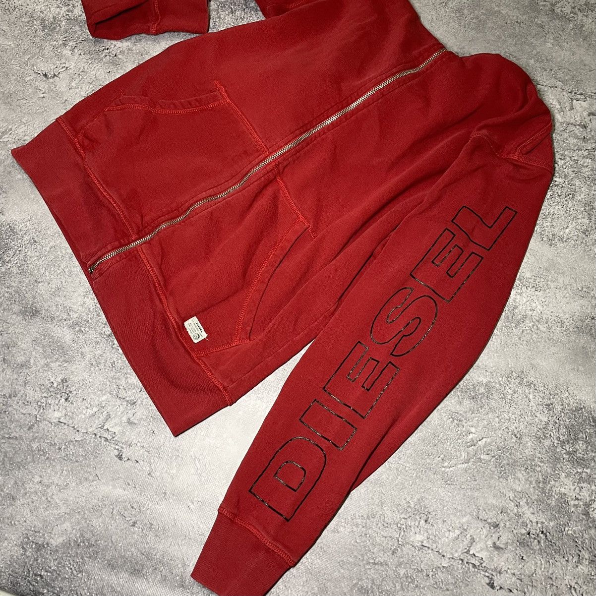 Diesel × Vintage Crazy Vintage Diesel Zip Hoodie Red Y2K Size US M / EU 48-50 / 2 - 5 Thumbnail