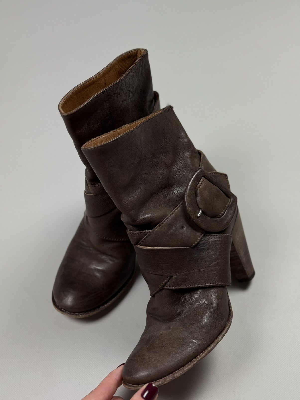 MoMA MOMA Ladies Leather Heeled Avant-Garde Boots Shoes Size 36 Size US 6 / IT 36 - 7 Thumbnail
