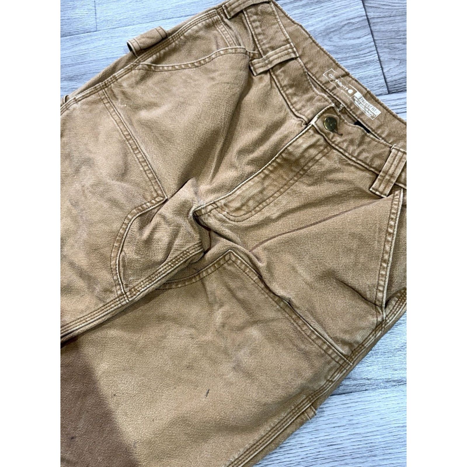 Carhartt VINTAGE Carhartt Relaxed Fit Duck Double-Front Work Pants Sz 32x34 Rugged Flex BN3340-M Pants Mens Brown 90s 5/10 distressed Size US 32 / EU 48 - 6 Thumbnail