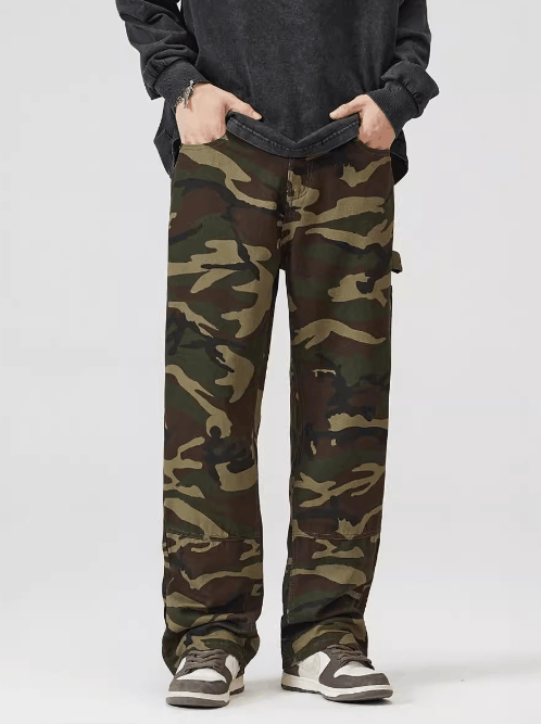 Japanese Brand × Jean American retro camouflage zipper straight baggy jeans Size US 32 / EU 48 - 1 Thumbnail