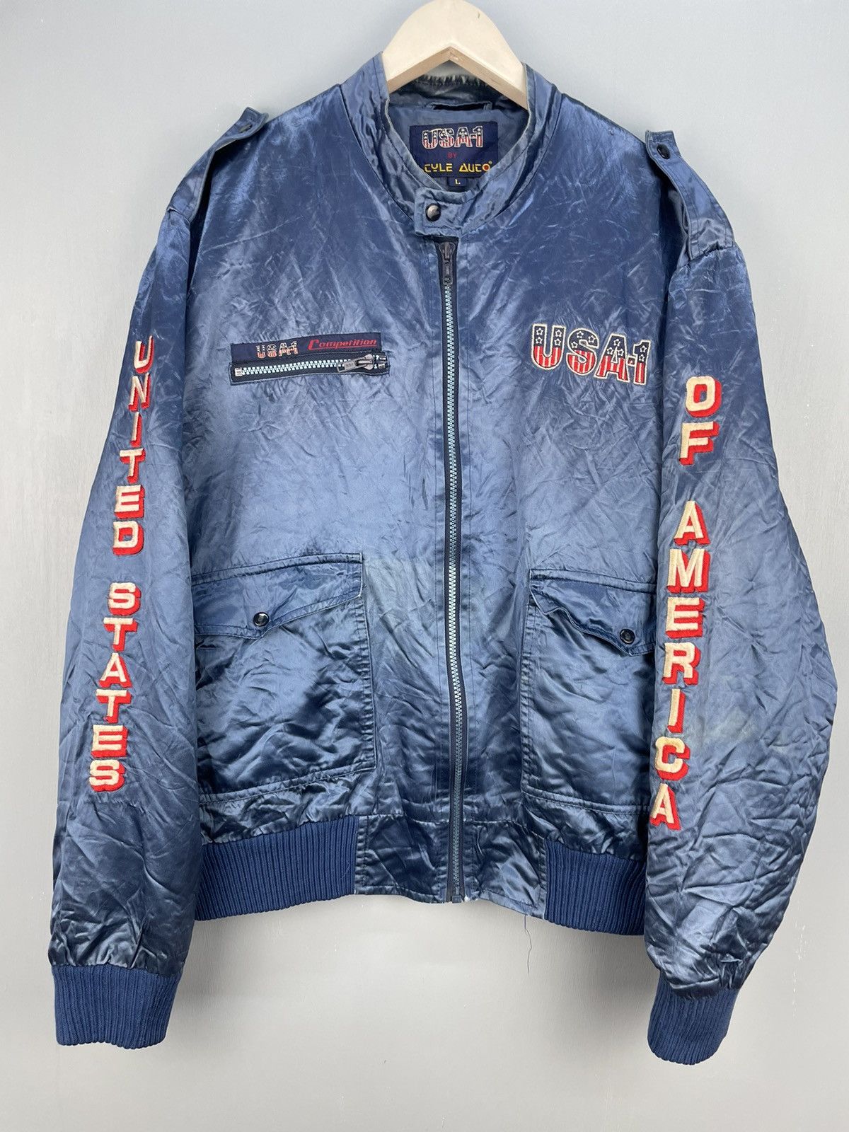 Vintage Vintage 80s USA-1 Competition bomber jacket Size US L / EU 52-54 / 3 - 3 Thumbnail
