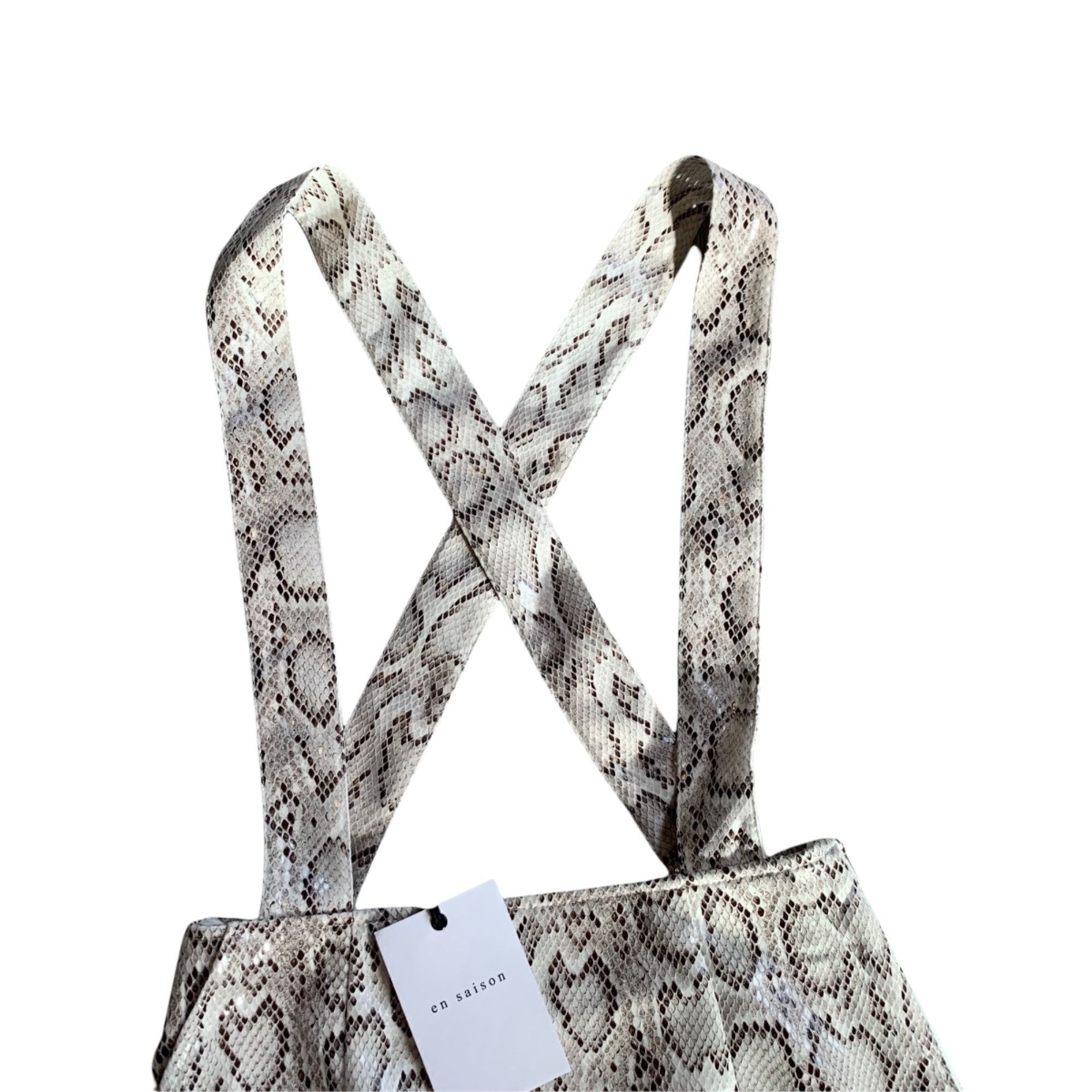 Other NWT en saison Snake Print Suspender Mini Skirt S Size 28" / US 6 / IT 42 - 3 Thumbnail