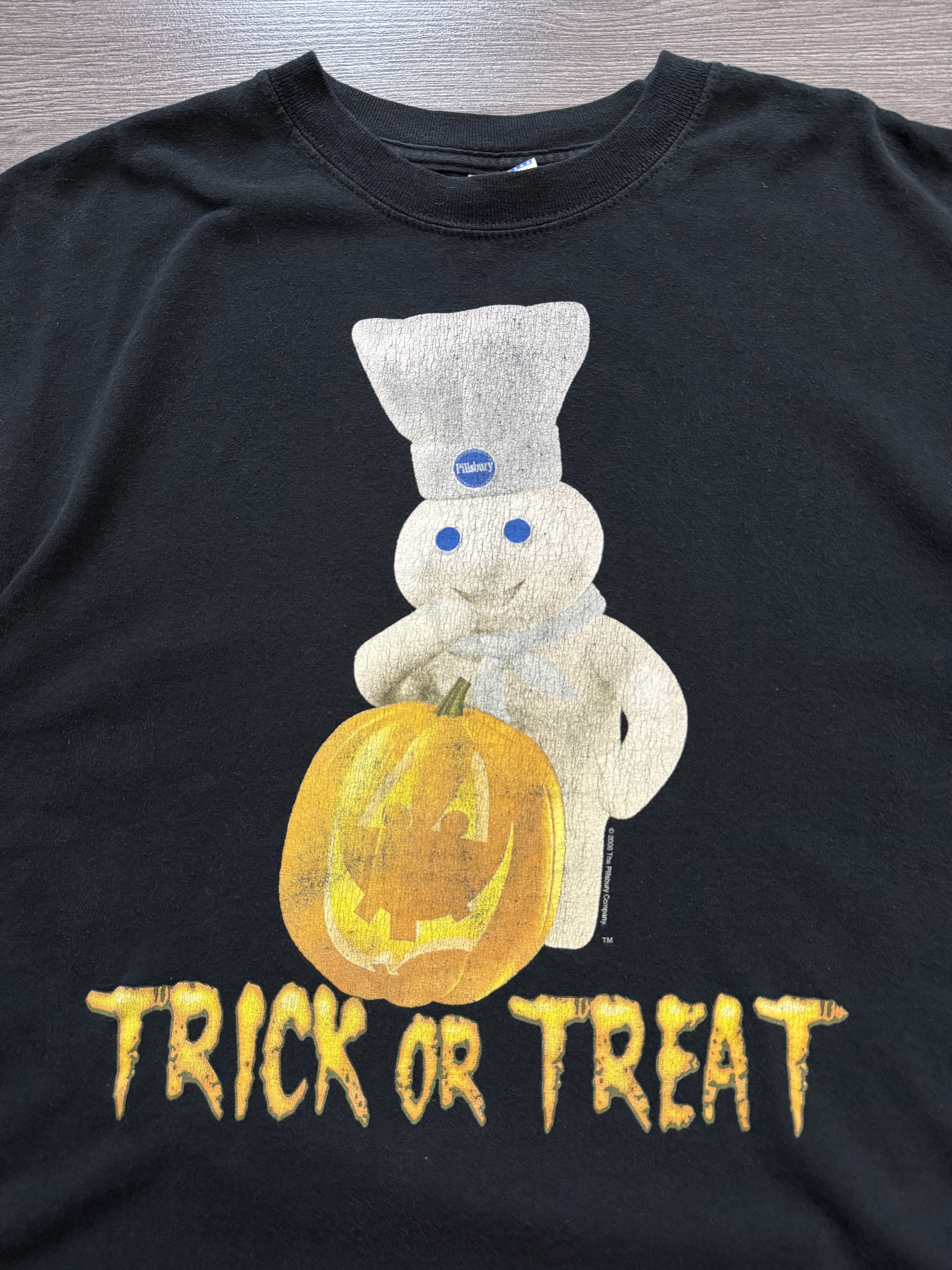 Vintage Vtg 00's Helloween Pillsbury Doughboy Cropped T-shirt Size US M / EU 48-50 / 2 - 2 Thumbnail