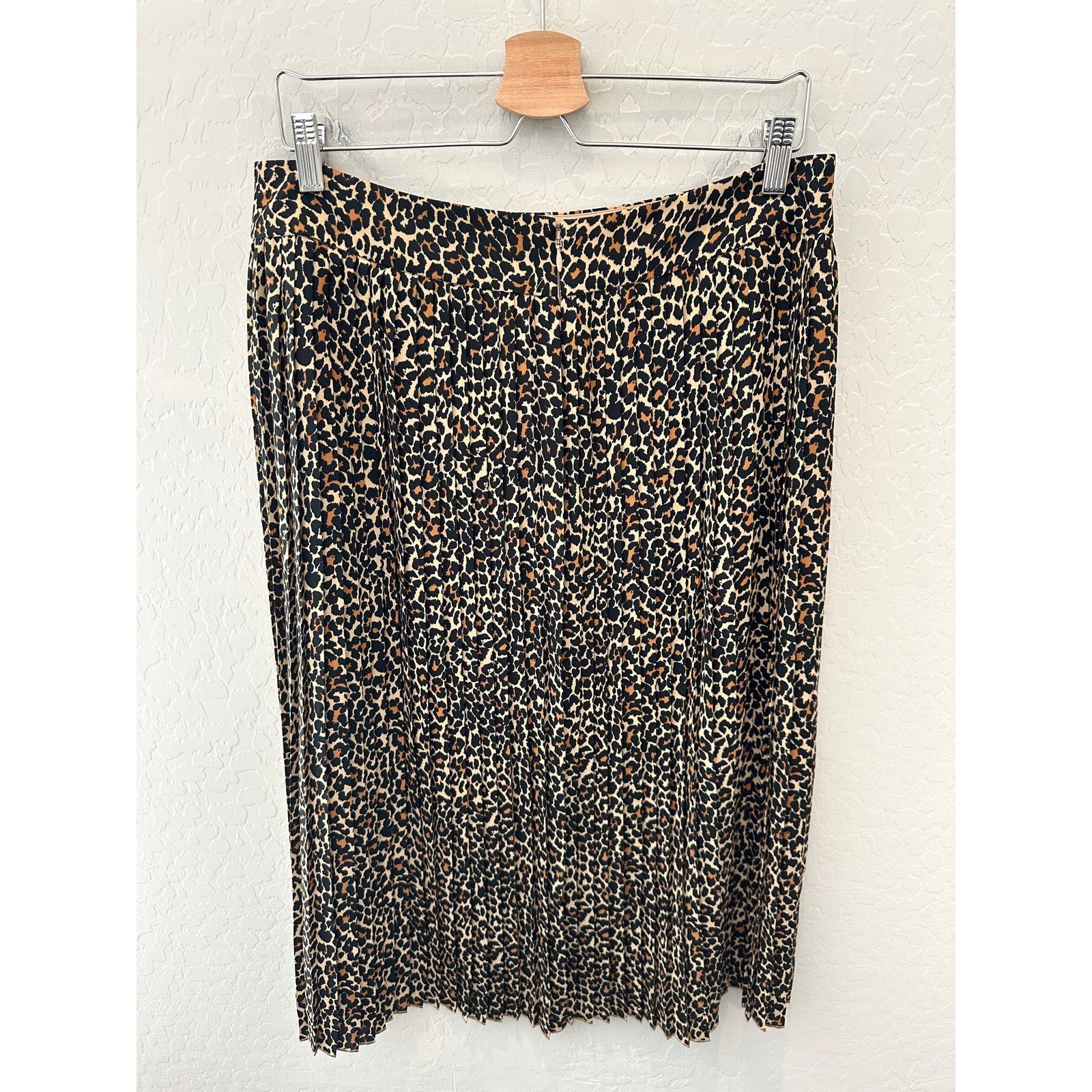 J.Crew J.CREW | Pleated Leopard Animal Print Midi Skirt | Size 12 Size 34" / US 12 / IT 48 - 4 Thumbnail