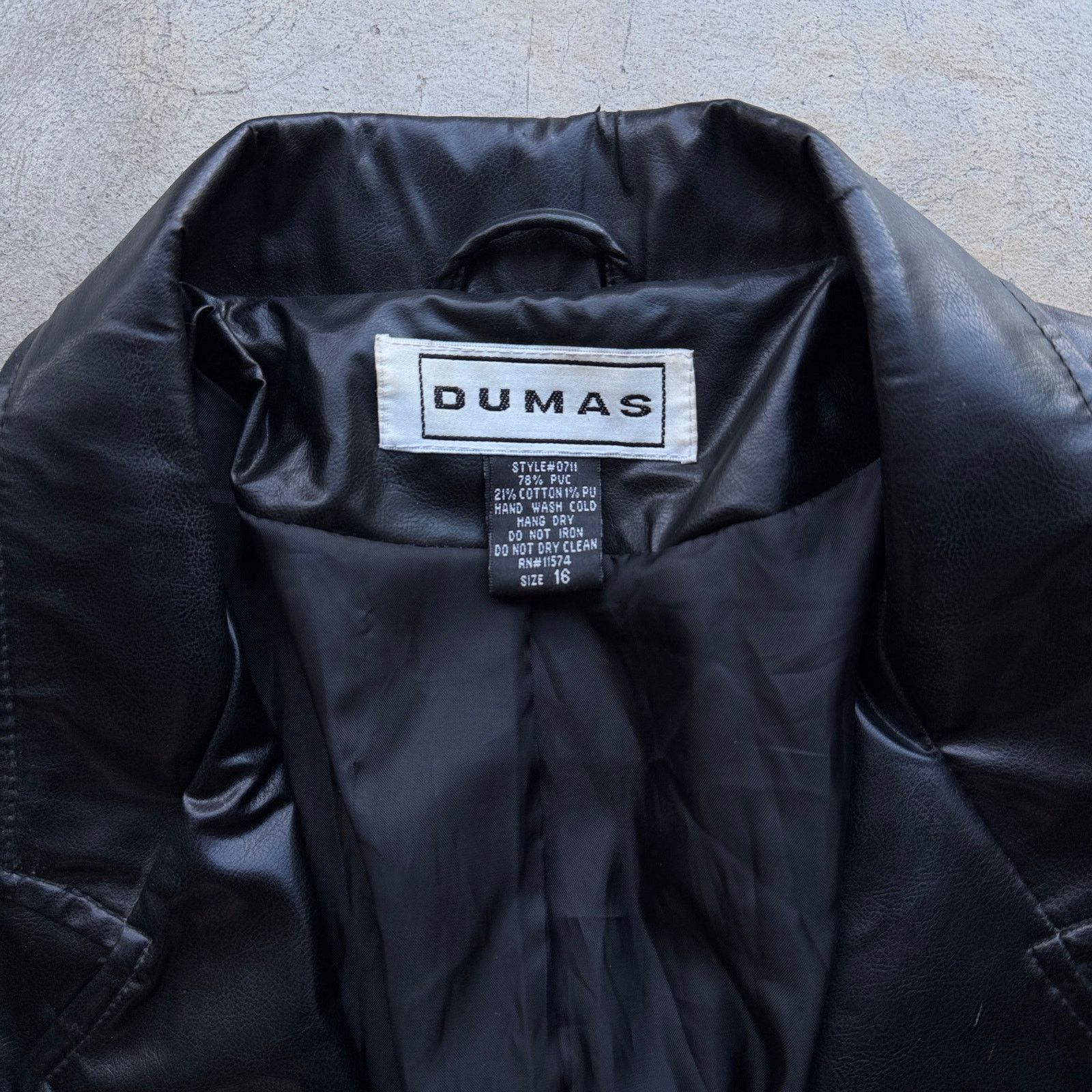 Other Vintage 90s Dumas Black Leather Blazer Jacket Minimalist Size ONE SIZE - 3 Thumbnail