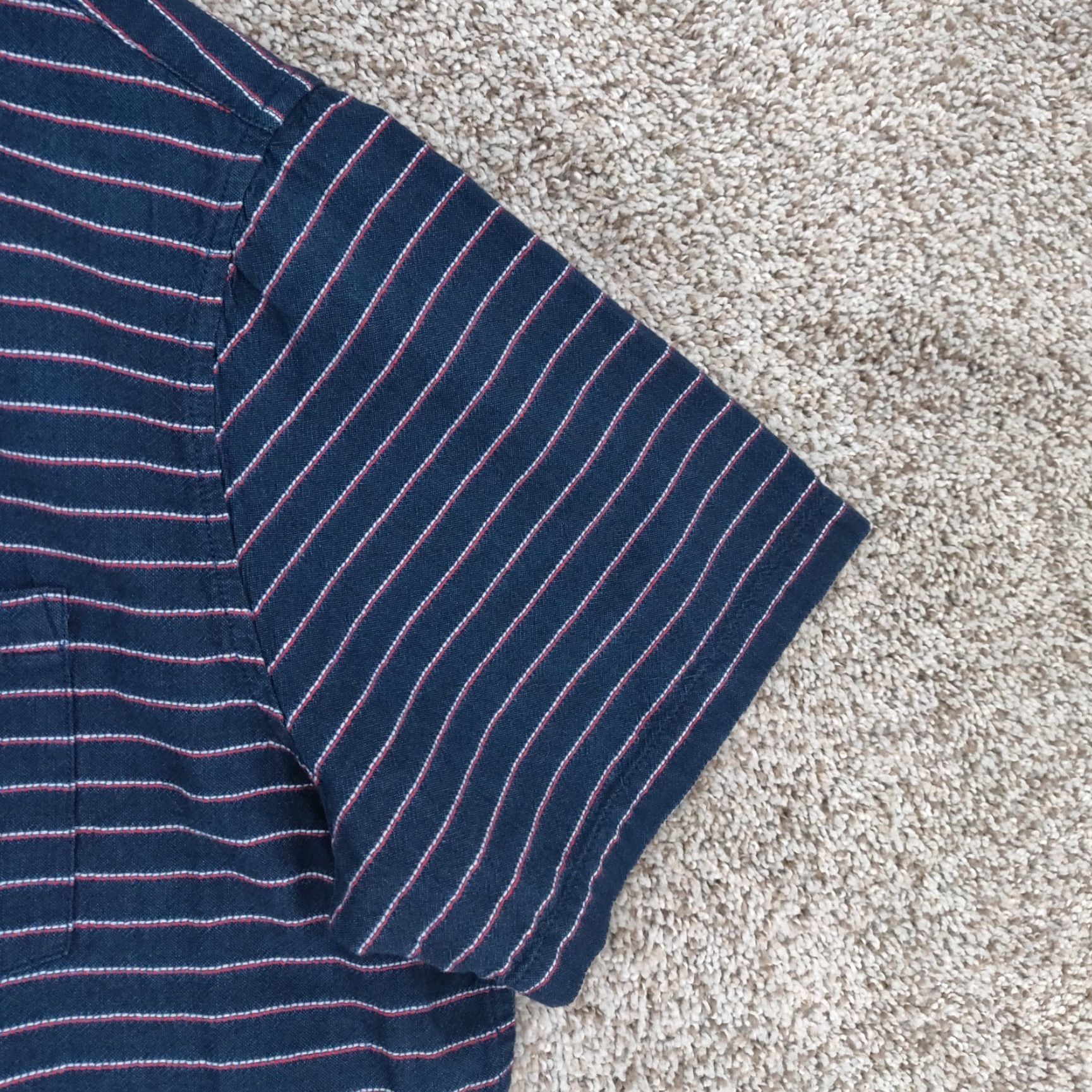 Marine Layer Marine Layer Shirt Mens L Multicolor Striped Short Sleeve Button Cotton Size US L / EU 52-54 / 3 - 4 Thumbnail