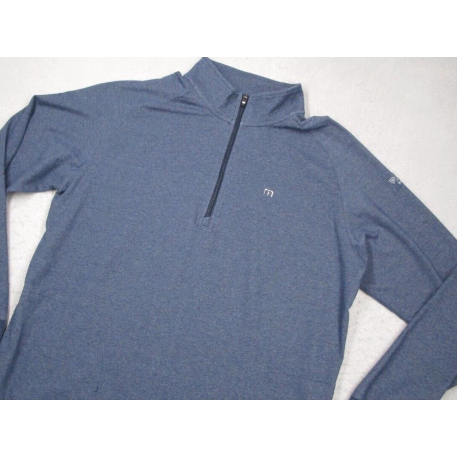 TravisMathew Travis Mathew Mens 2XL 1/4 Zip Blue Pullover Sweater Golf PASEA HOTEL Embroidered Pocket Logo Casual Travel All Seasons Cotton Blend Polyester Blend Size US XXL / EU 58 / 5 - 2 Thumbnail