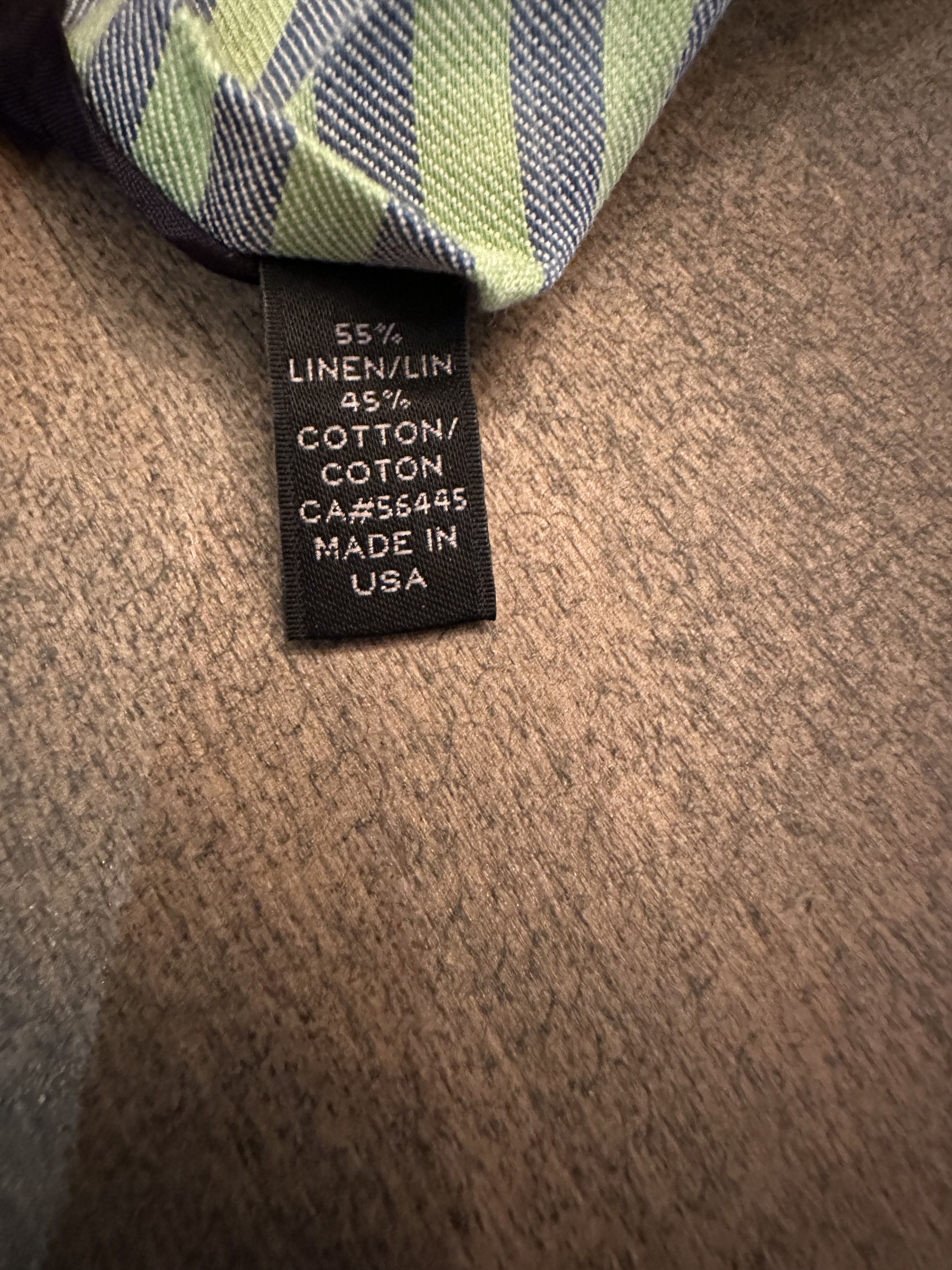 J.Crew Striped Tie (Green/Blue) Cotton/Linen Blend Size ONE SIZE - 2 Thumbnail