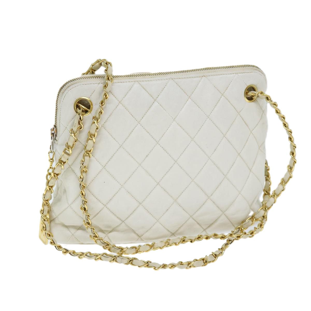 Chanel CHANEL Matelasse Chain Shoulder Bag Leather White CC Size ONE SIZE - 1 Thumbnail