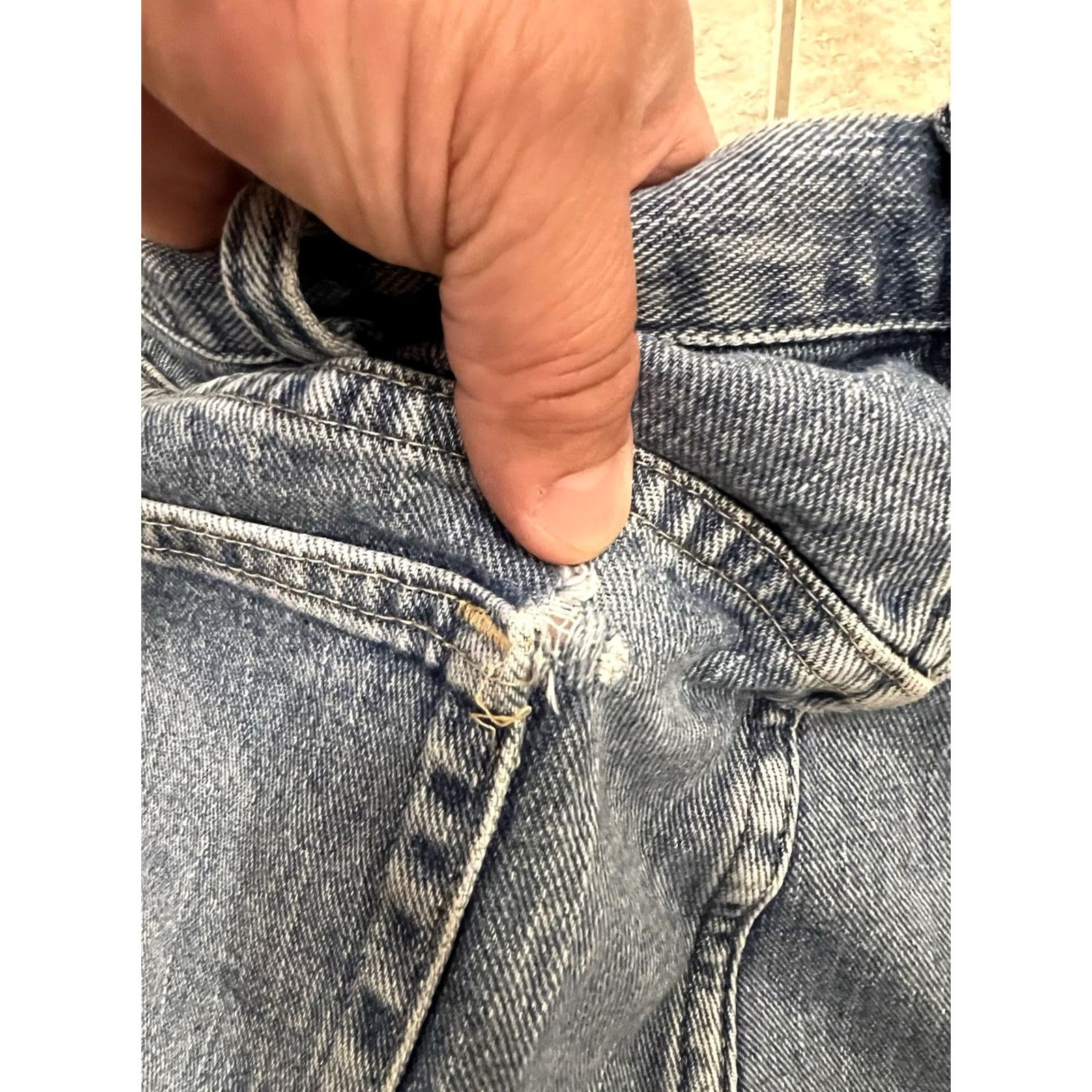 Wrangler VINTAGE Wrangler Jeans Shorts Bermuda 36 Men Blue Denim Distressed 10" Jorts 90s Grunge Hip Hop Workwear Casual Travel Mens Size US 36 / EU 52 - 4 Thumbnail