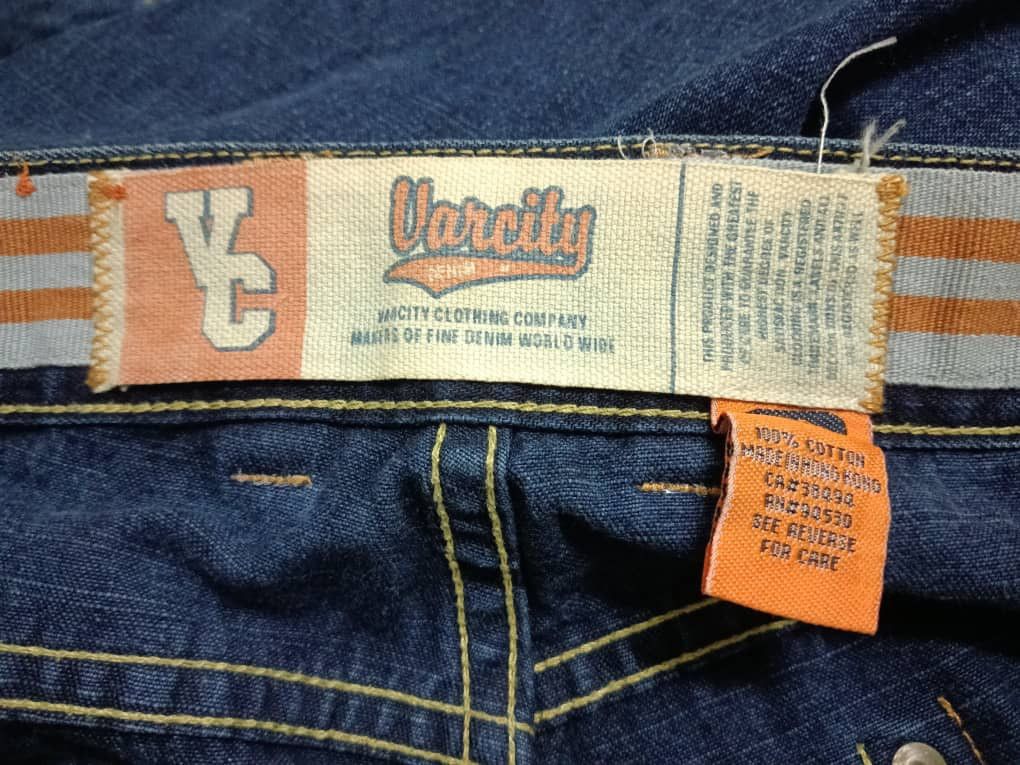 Designer VARCITY BAGGY PACTHES WORK JEANS Size US 38 / EU 54 - 14 Thumbnail