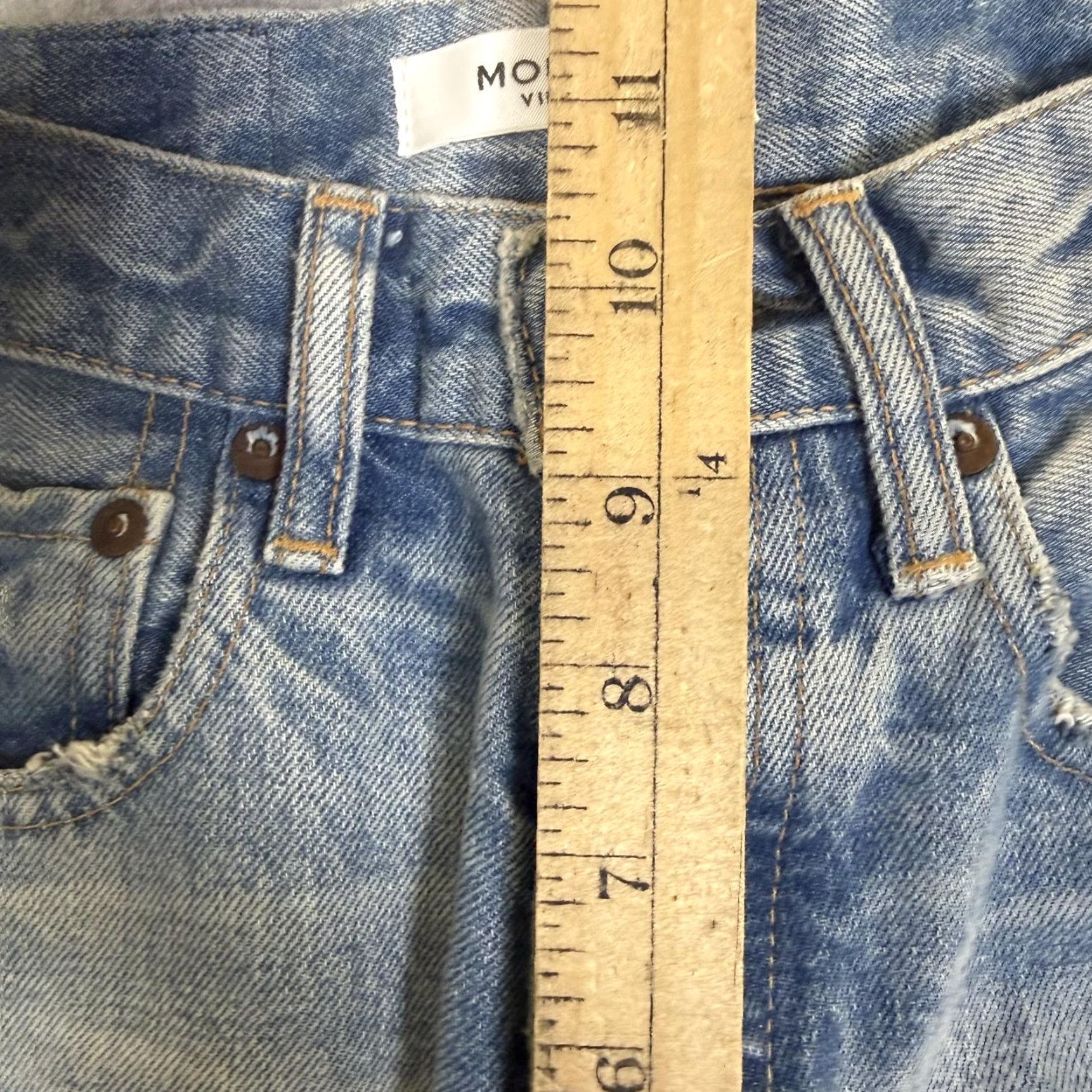 MOUSSY VINTAGE Moussy Jeans Women Size 23 Light Wash Distressed Straight Leg Blue (Ankle) Regular Slim? Size 40" / US 18 - 5 Thumbnail