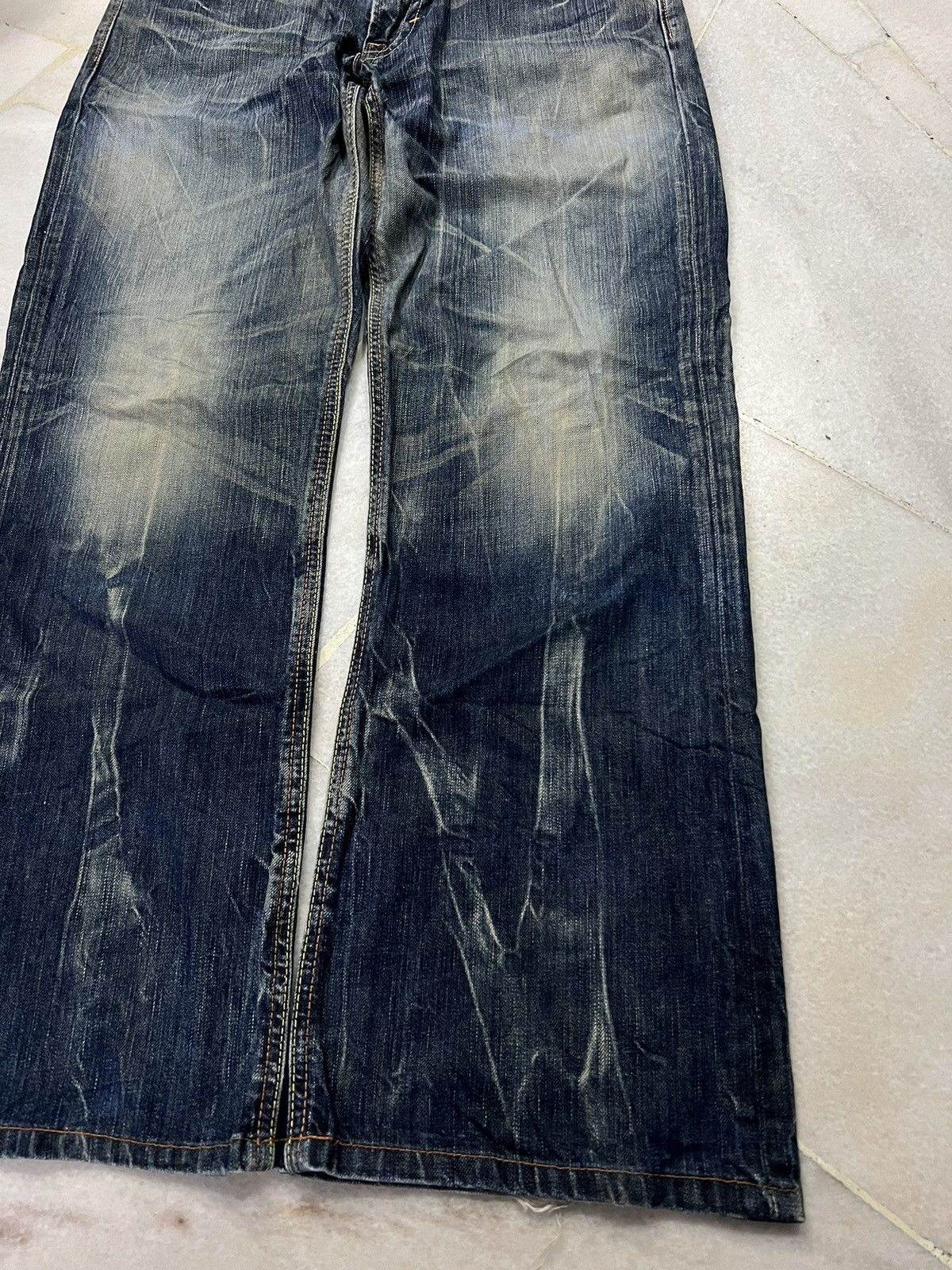 Edwin × If Six Was Nine × Le Grande Bleu (L.G.B.) 💥FLARE💥VINTAGE EDWIN 503 BLUE TRIP FLARE JEANS RARE Size US 32 / EU 48 - 4 Thumbnail