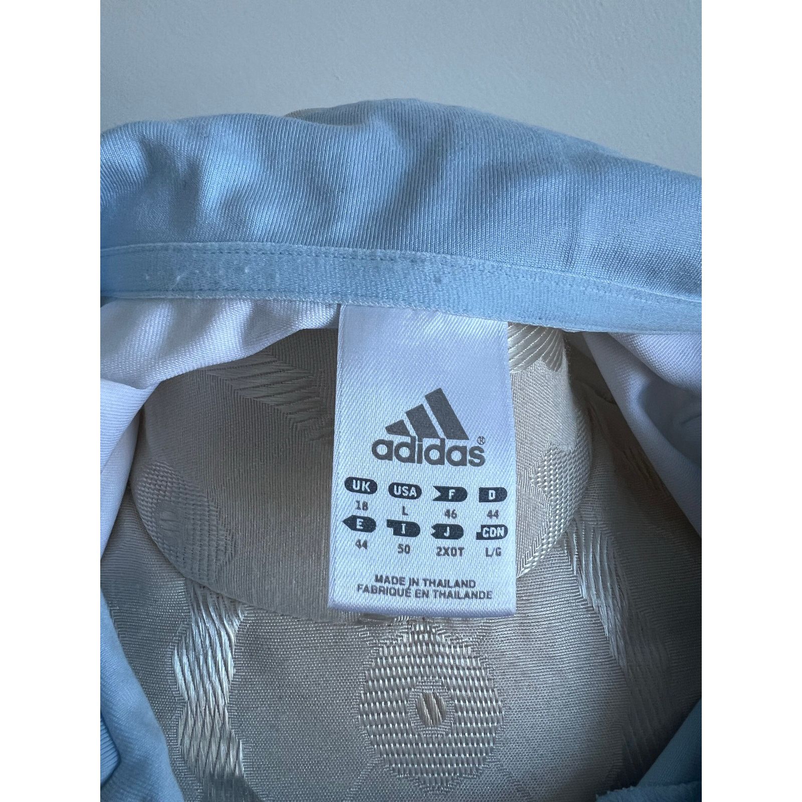 Adidas Adidas Women's Blue & White Short Sleeve Tennis Polo Large Size L / US 10 / IT 46 - 8 Thumbnail