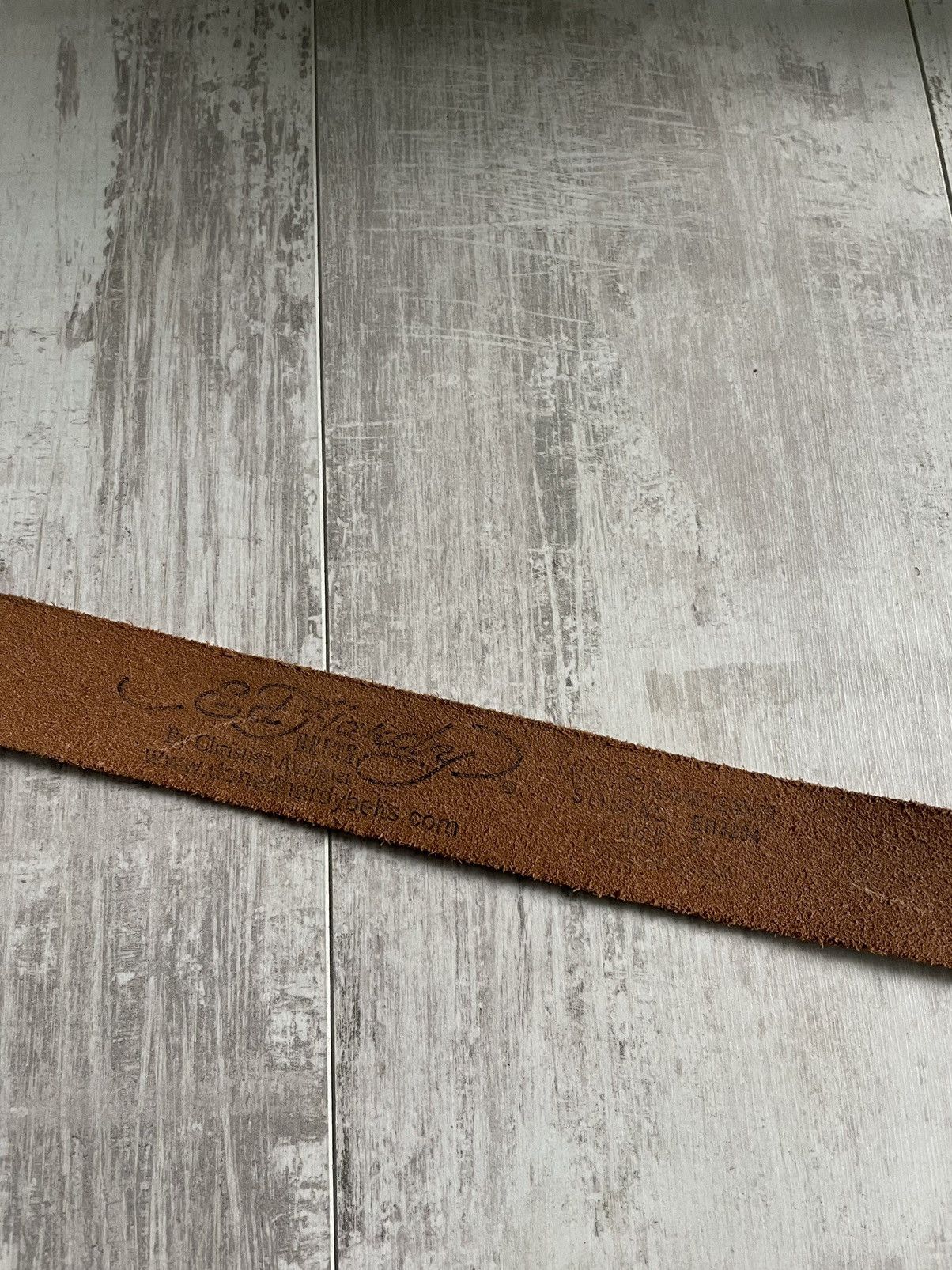 Christian Audigier × Ed Hardy Vintage Ed Hardy Brown Belt Skull Japan Style RARE Size 30 - 8 Thumbnail