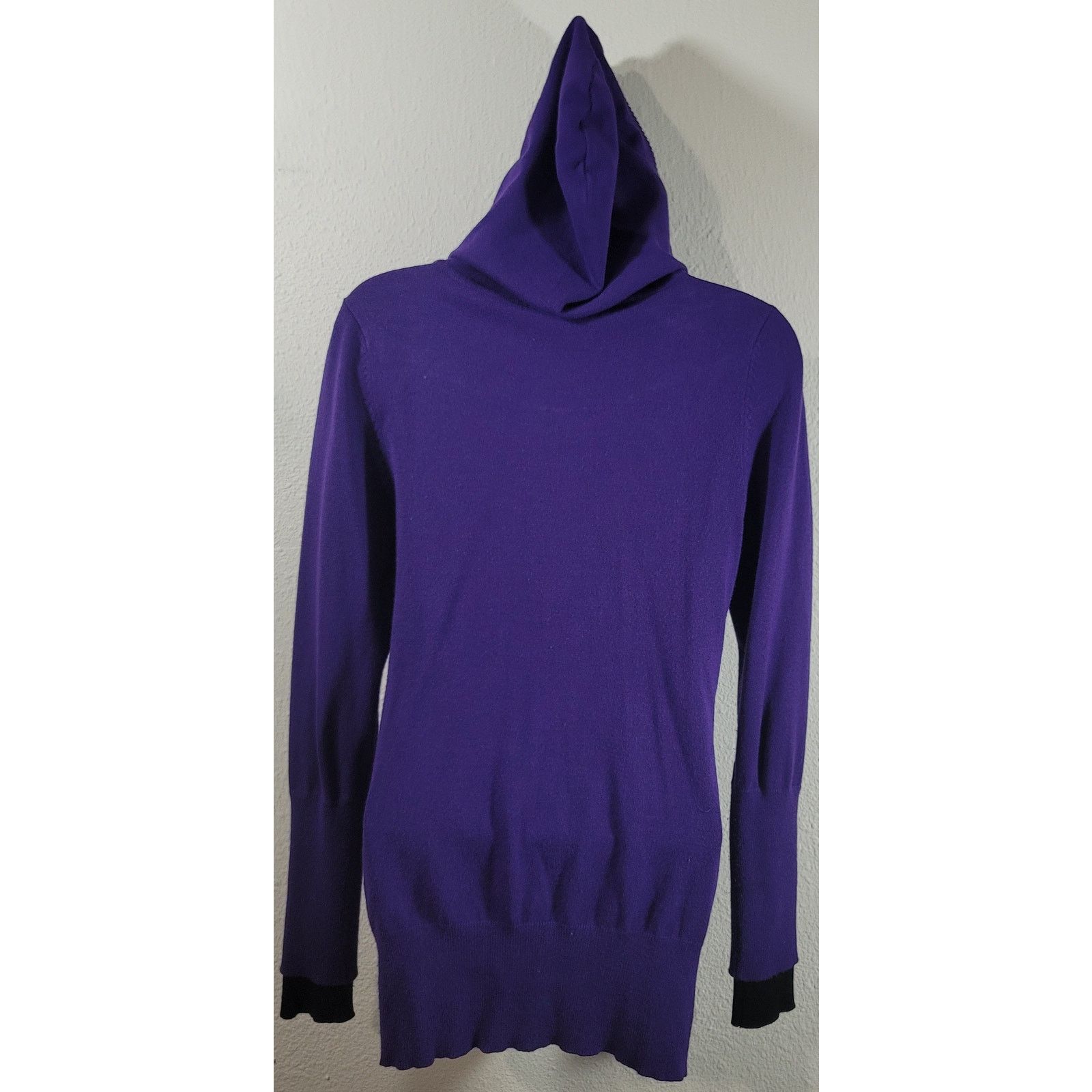 rue21 Rue 21 Purple Deep V Neck Drawstring Hoodie Sweater Medium Size M / US 6-8 / IT 42-44 - 3 Thumbnail