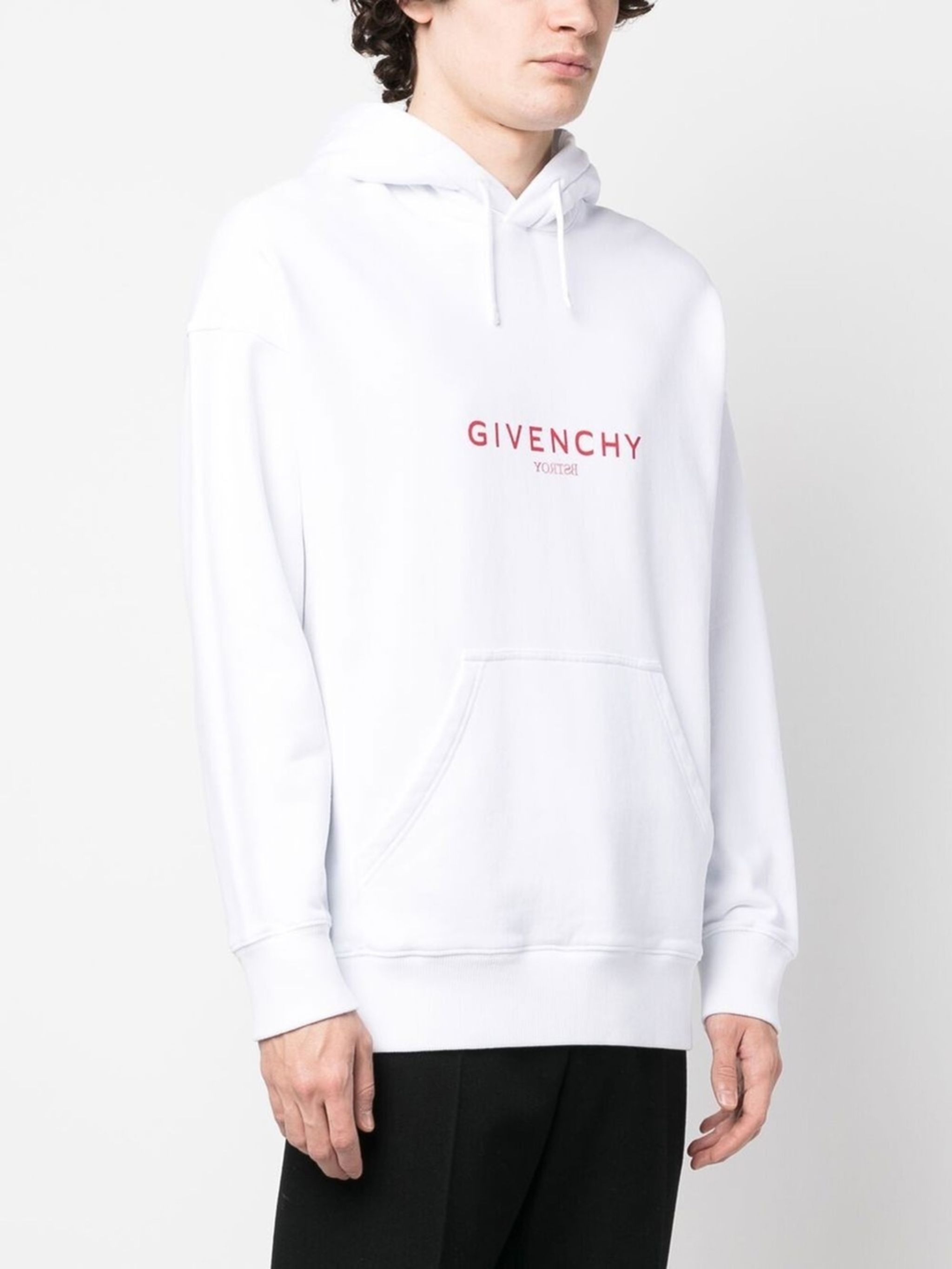 (B).Stroy × Givenchy White Reverse Logo Hoodie Size US S / EU 44-46 / 1 - 2 Thumbnail