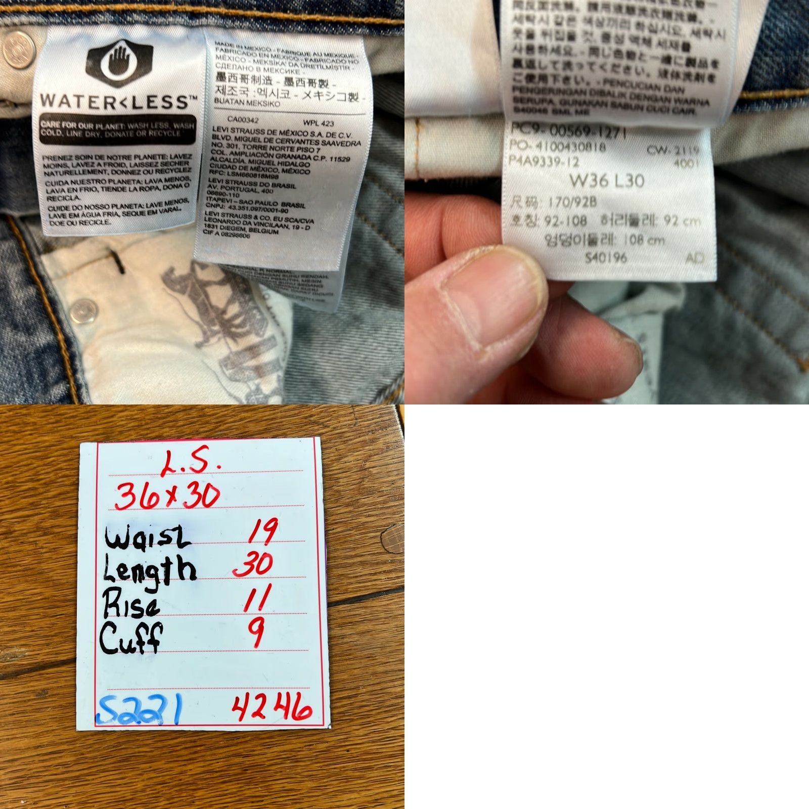 Levi's Levi's Jeans Mens 36X30 Blue Mid Rise Wide-Leg Denim 5-Pocket Casual Mens Size US 38 / EU 54 - 8 Thumbnail