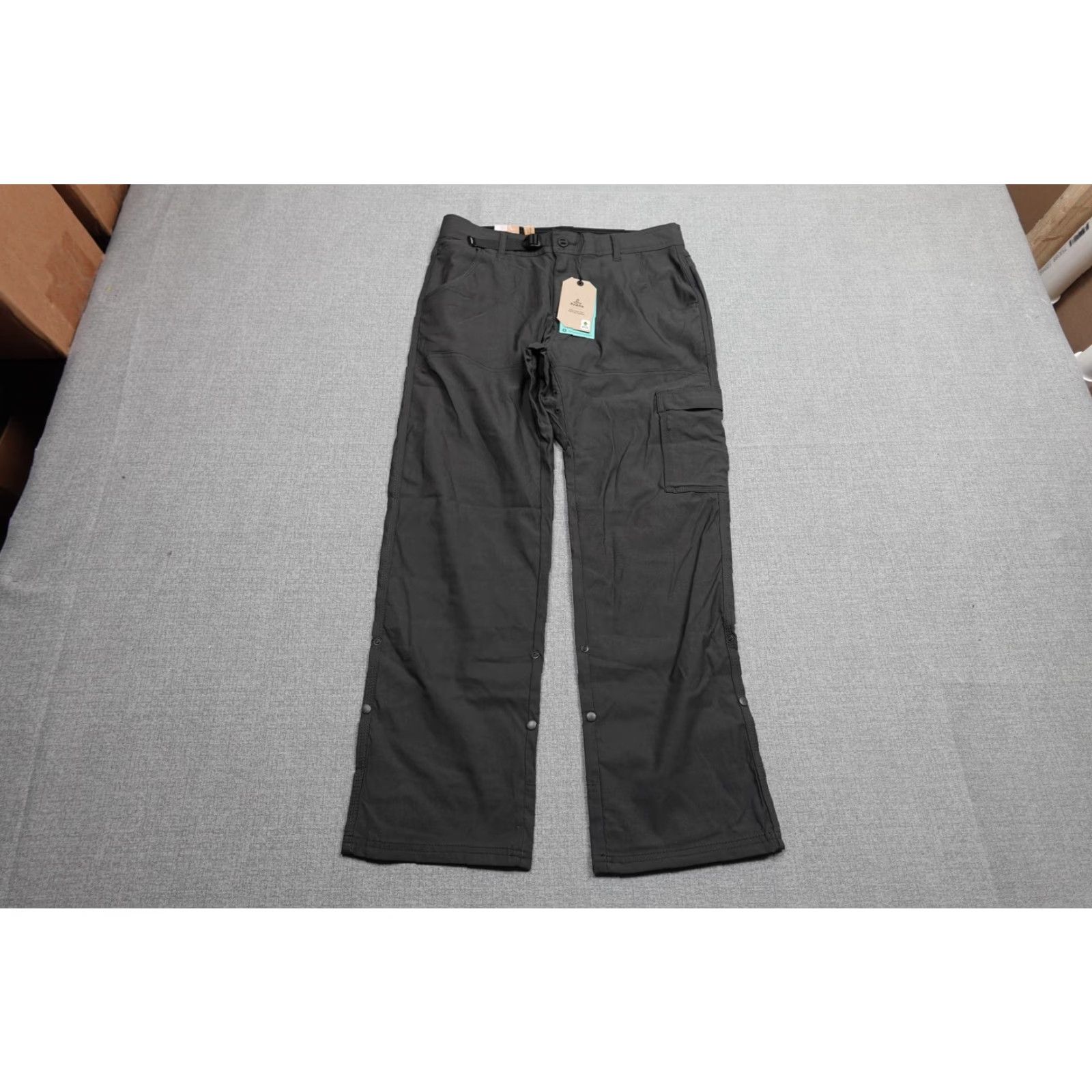 Prana prAna Stretch Zion Pant II Mens 31x30 Dark Iron Cargo Pants Stretch DWR Zip Front Pockets Travel Casual Holiday Fall Spring Summer Size US 31 - 3 Thumbnail