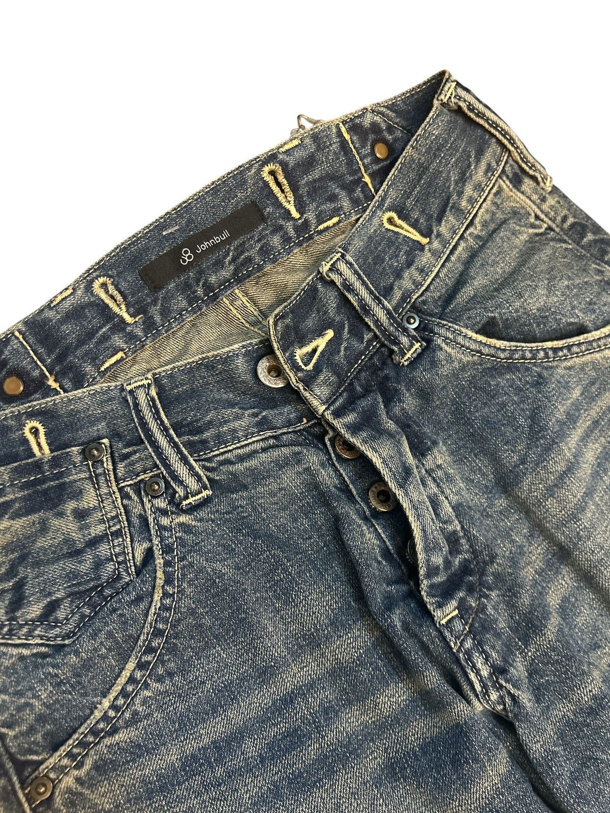 Johnbull 🔥Johnbull Japan Distressed Selvedge Carpenter Denim Jeans Size US 29 - 6 Thumbnail