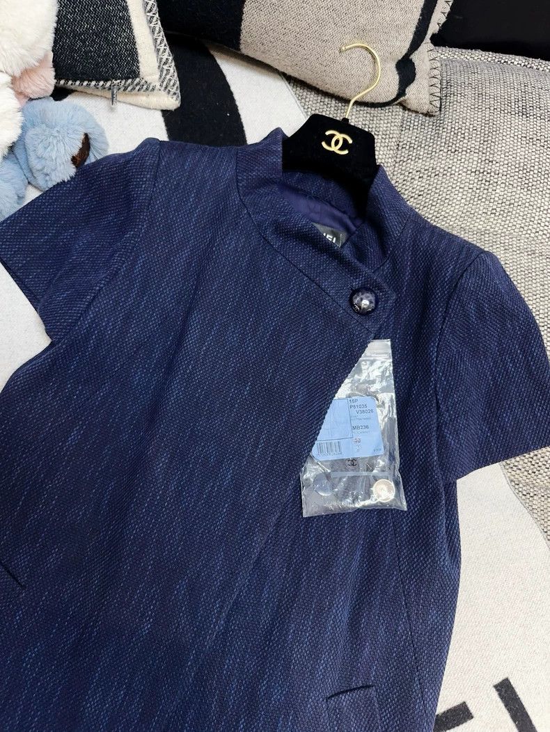 Chanel Chanel Dark blue short-sleeved dress Size XS / US 0-2 / IT 36-38 - 4 Thumbnail